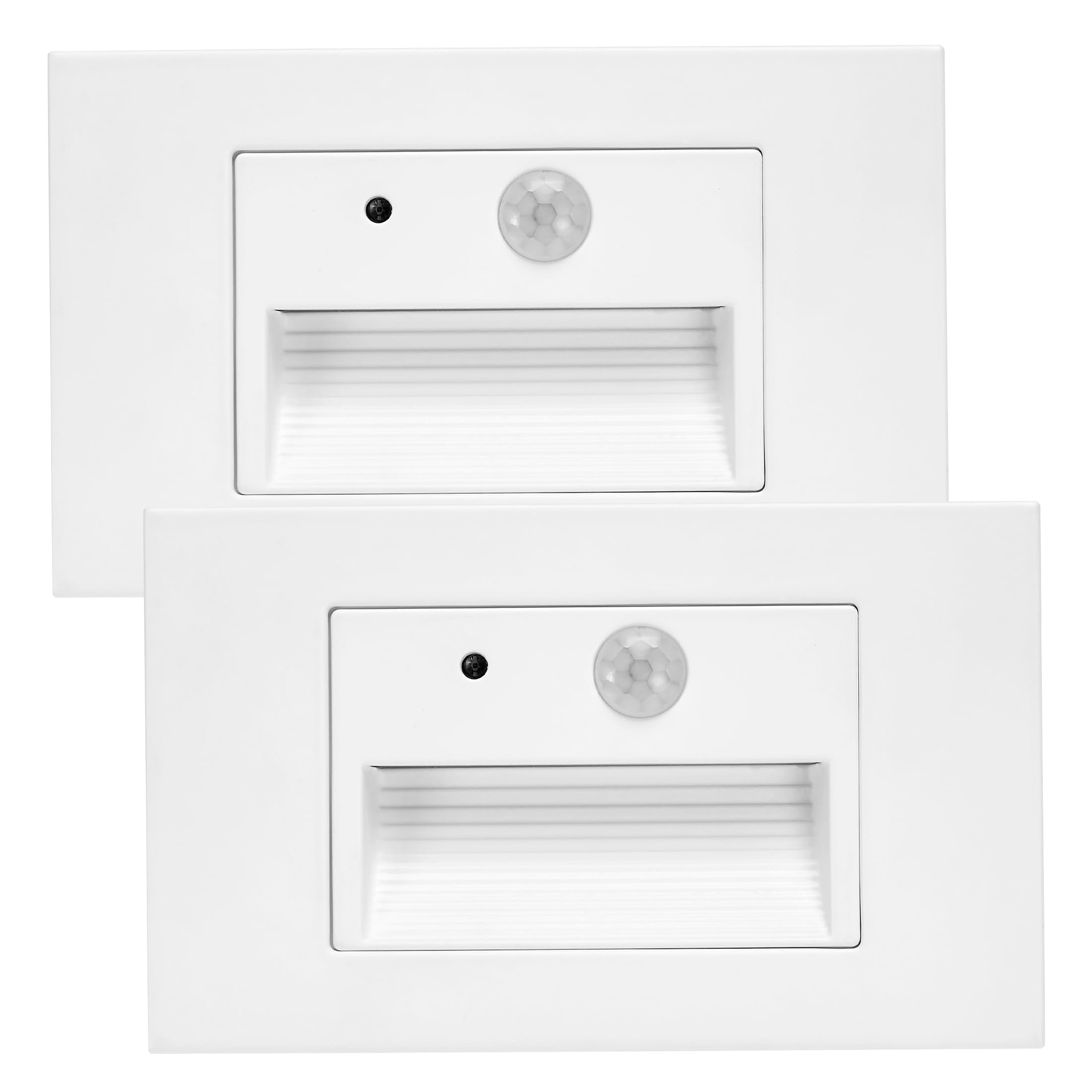 Maxxima 2 Pack Horizontal LED Motion Sensor Step Light - Modern Indoor/Outdoor Stair Light, 3 CCT Color Selectable 3000K, 4000K,