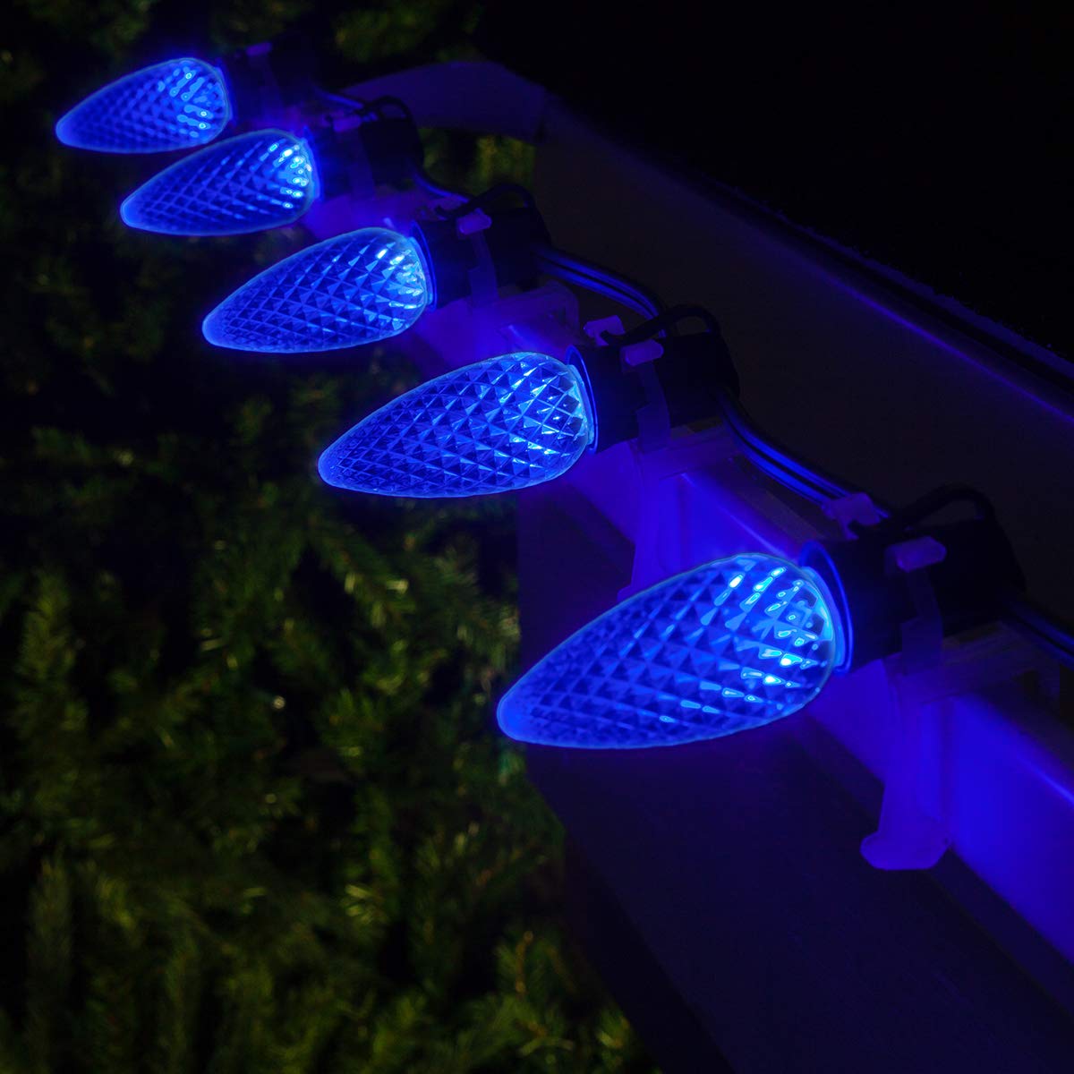 Wintergreen Lighting C9 LED Christmas Lights - 100 Lights, 100 ft, Blue, Heavy Duty, Polycarbonate, Model 840052167906