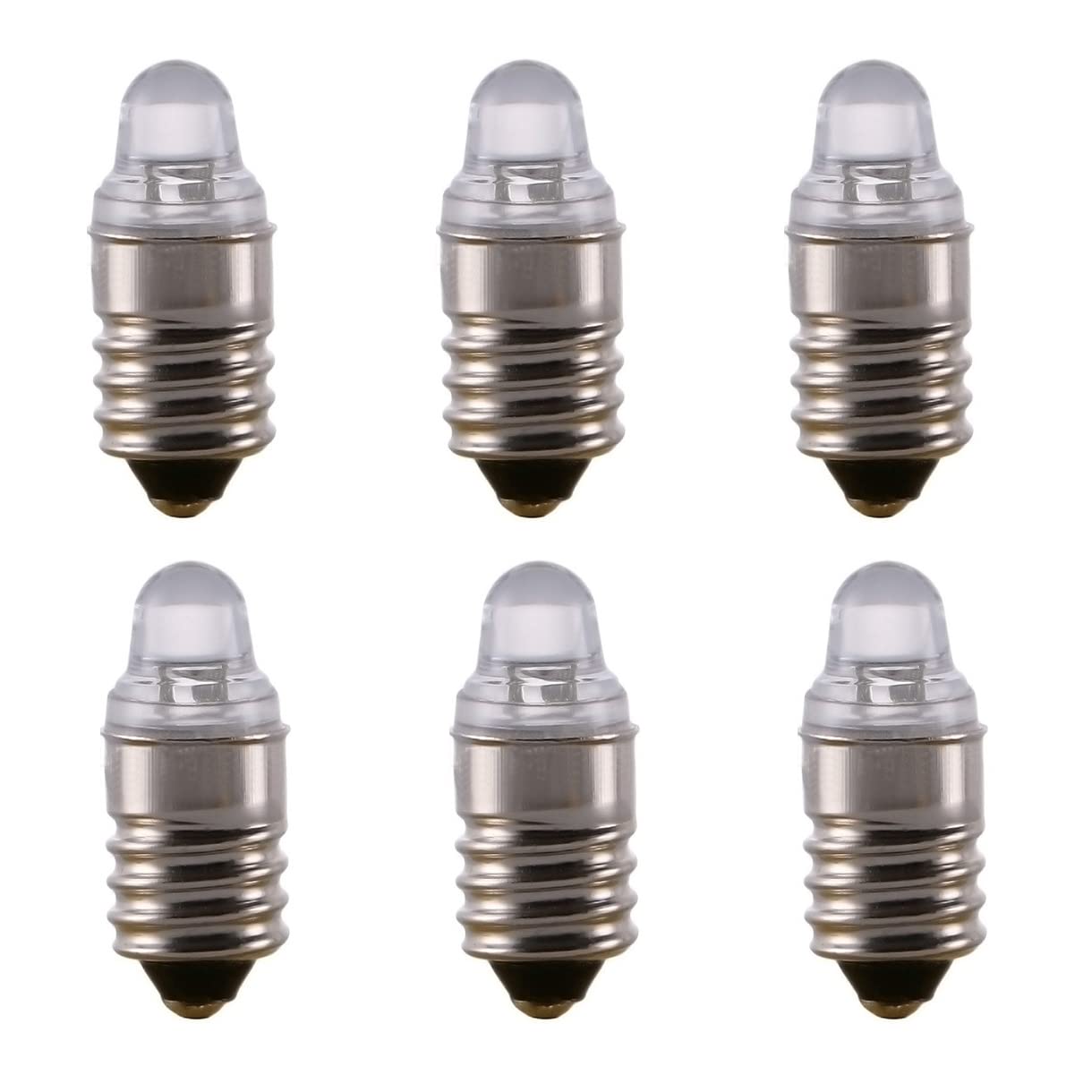 5X E10 Led Bulbs 3 Volt Miniature Flashlight Bulbs E10 Replacement Bulbs Mini Lamps Warm White 3000K 3V