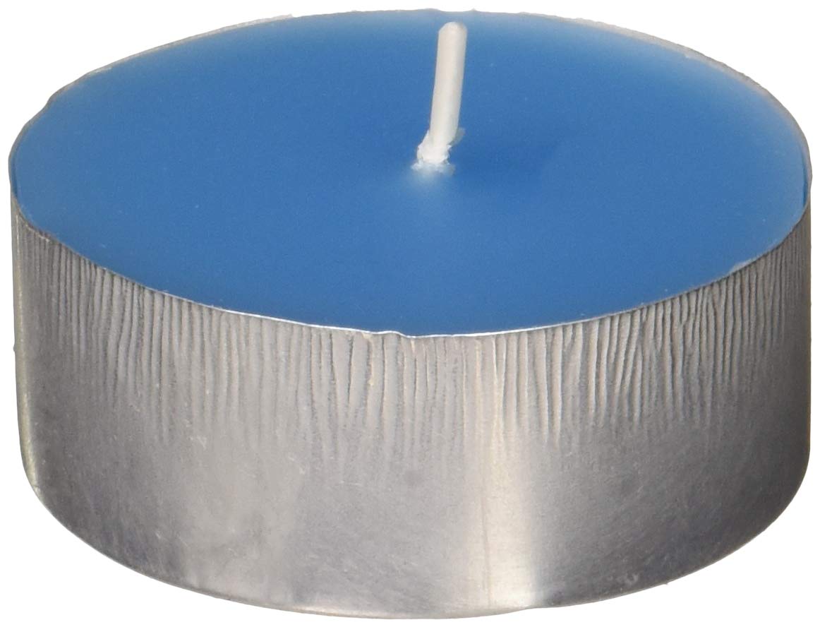 Zest Candle 12-Piece Tin Cups Tealight Candles, Mega Oversized Turquoise S