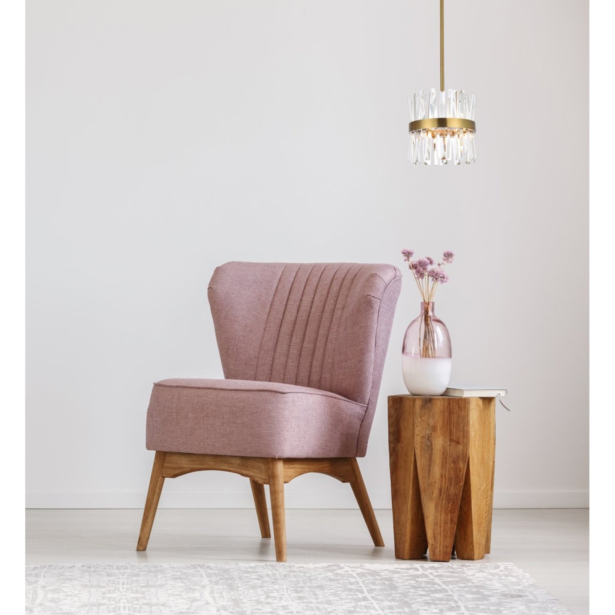 Serephina 12 inch crystal round pendant light in satin gold