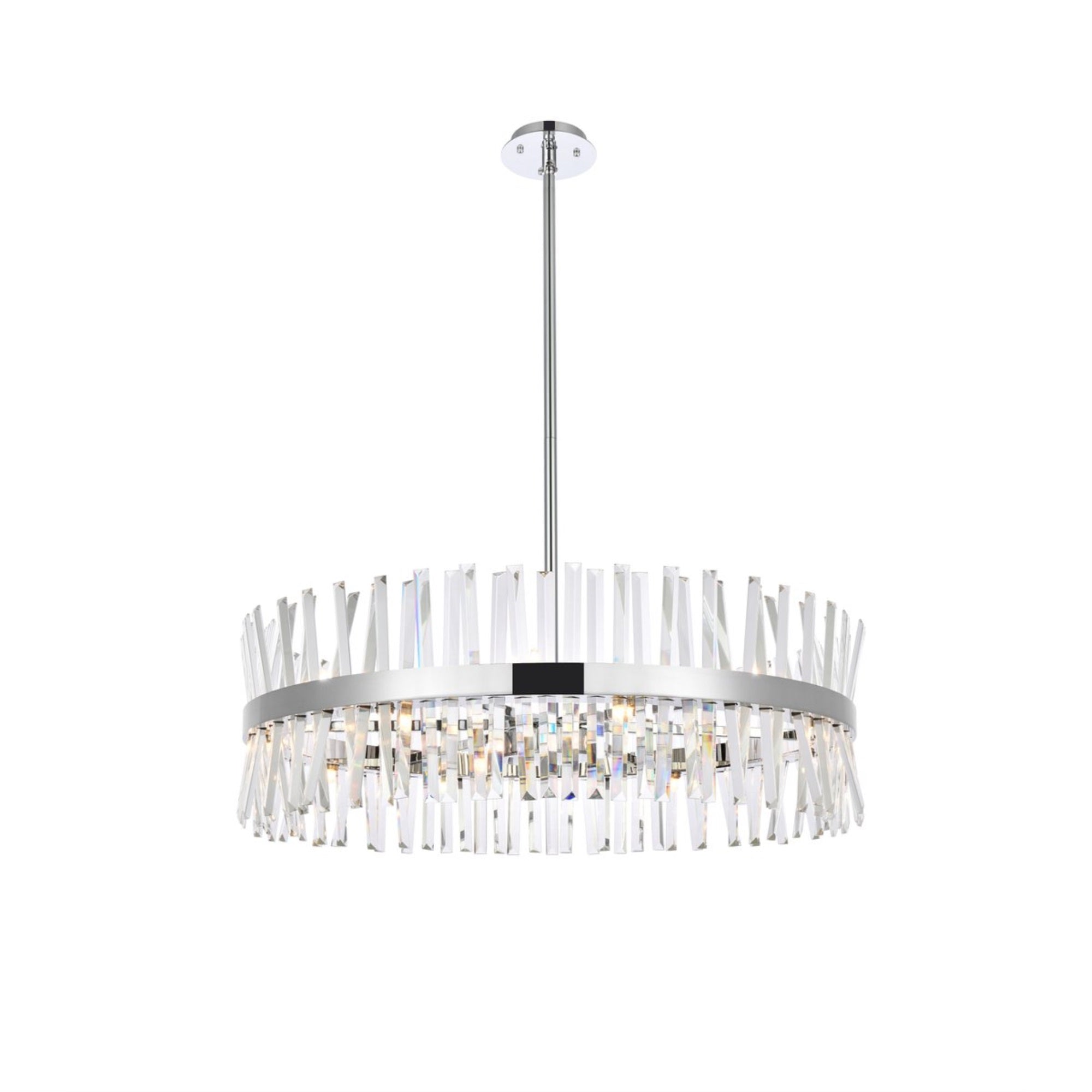 Elegant Lighting Serephina Chandelier 36in Iron & Crystal Chrome Model 6200D36C