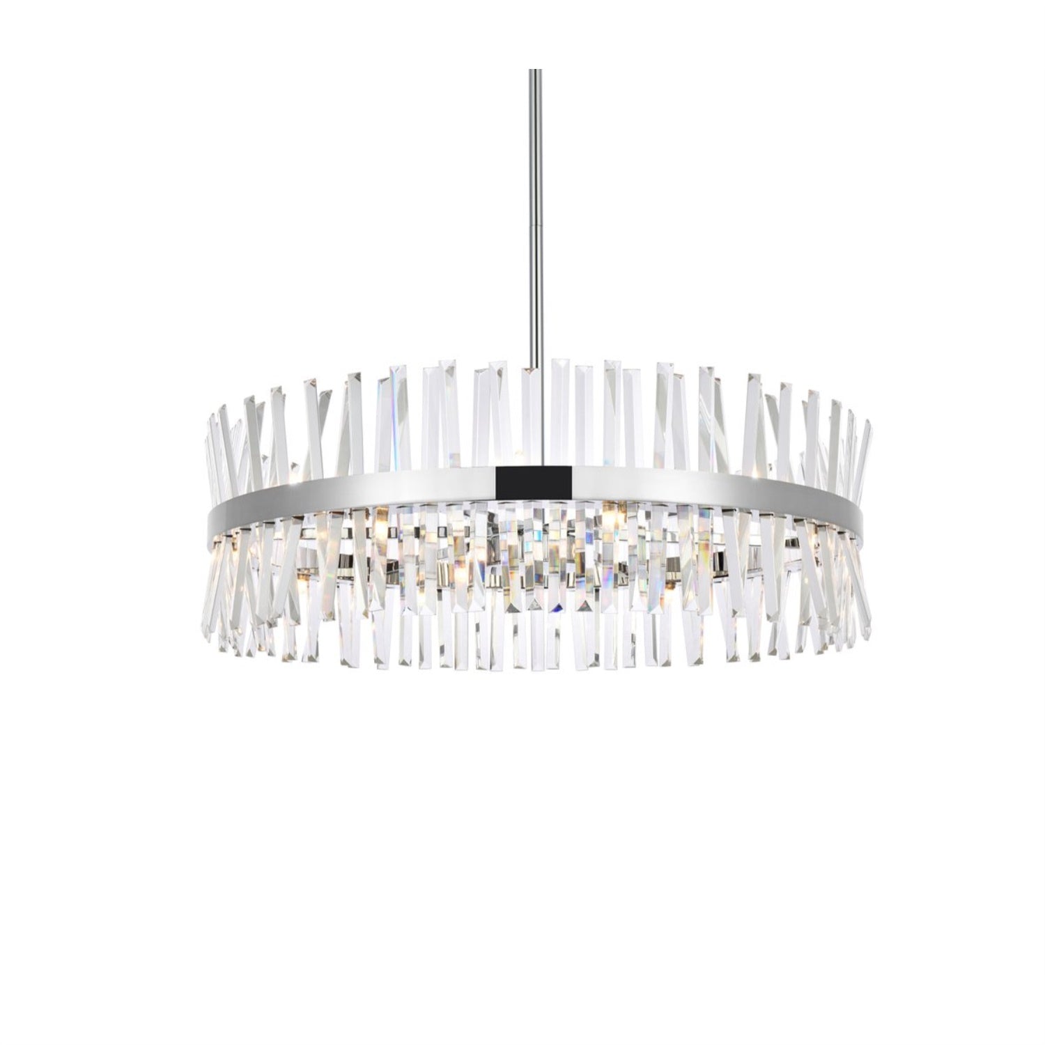 Elegant Lighting Serephina Chandelier 36in Iron & Crystal Chrome Model 6200D36C