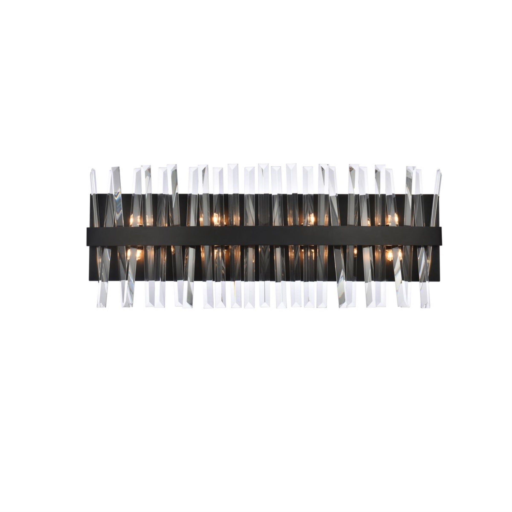 Serephina 30 inch crystal bath sconce in black