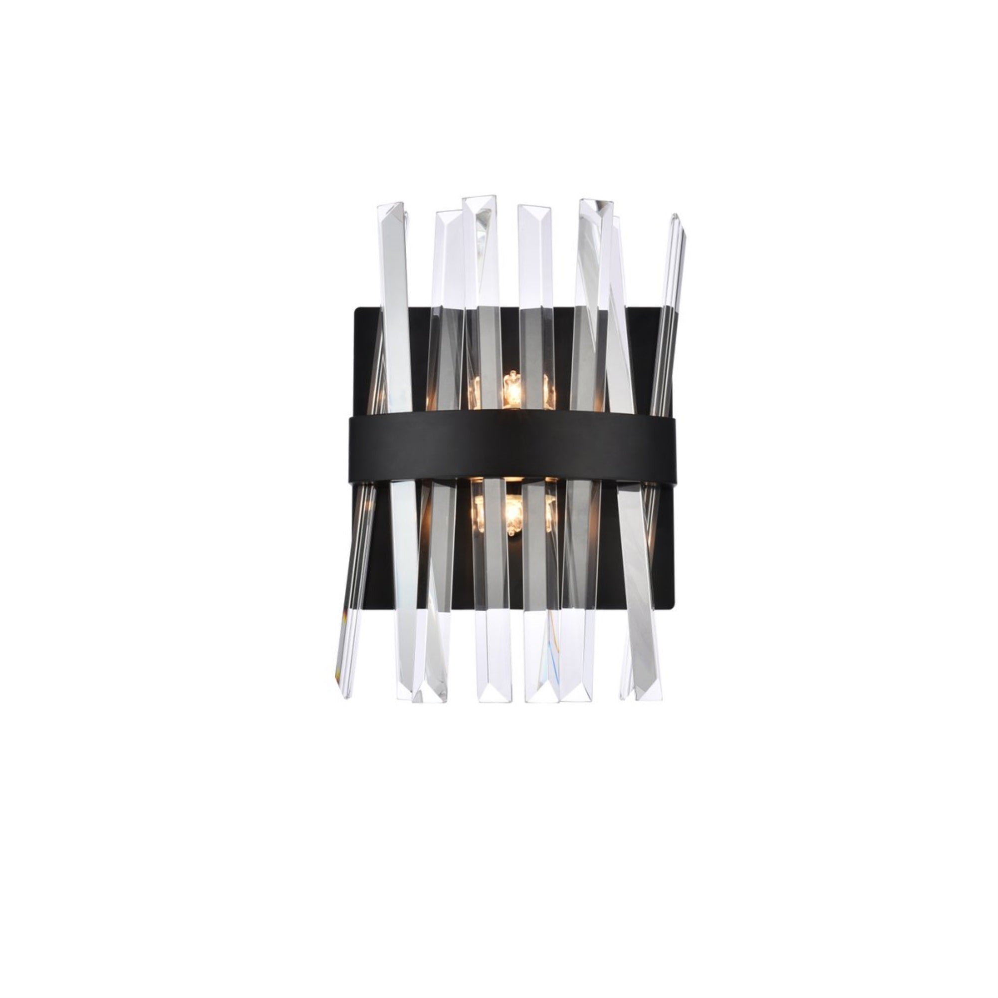 Serephina 8 inch crystal bath sconce in black