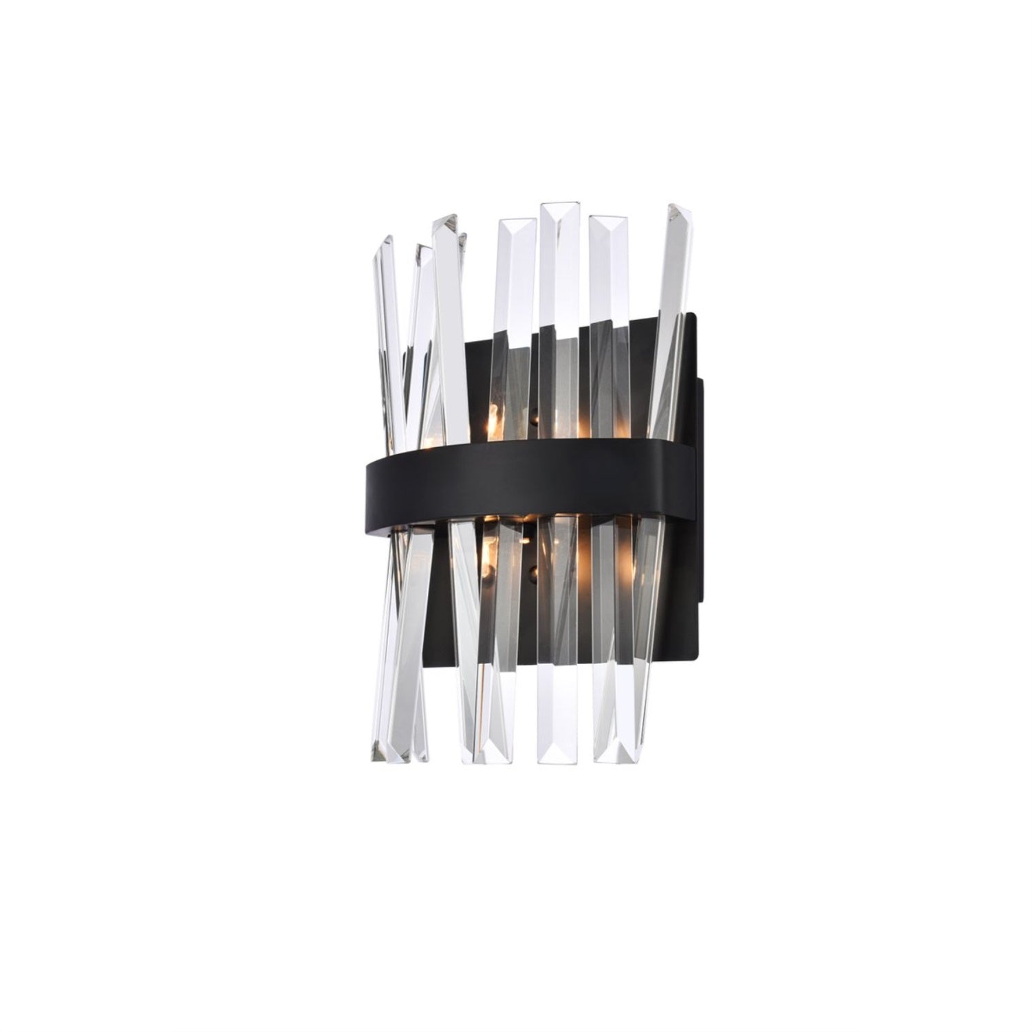 Serephina 8 inch crystal bath sconce in black