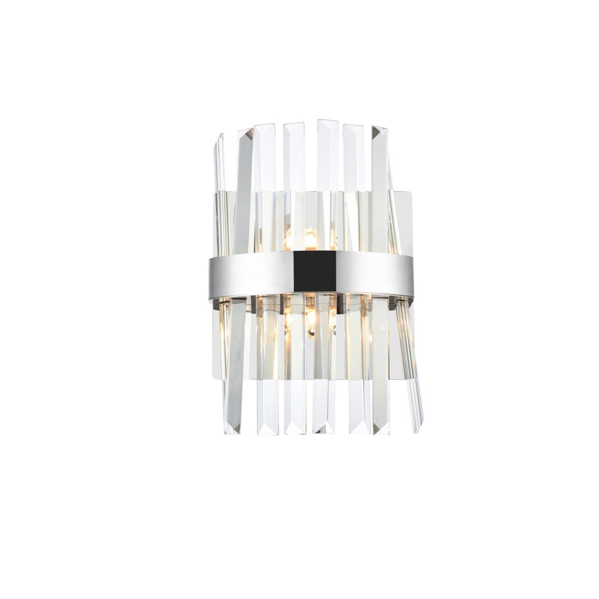 Elegant Lighting Serephina Bath Sconce, 8 Inch, Crystal & Iron, Chrome, Model 6200W8C