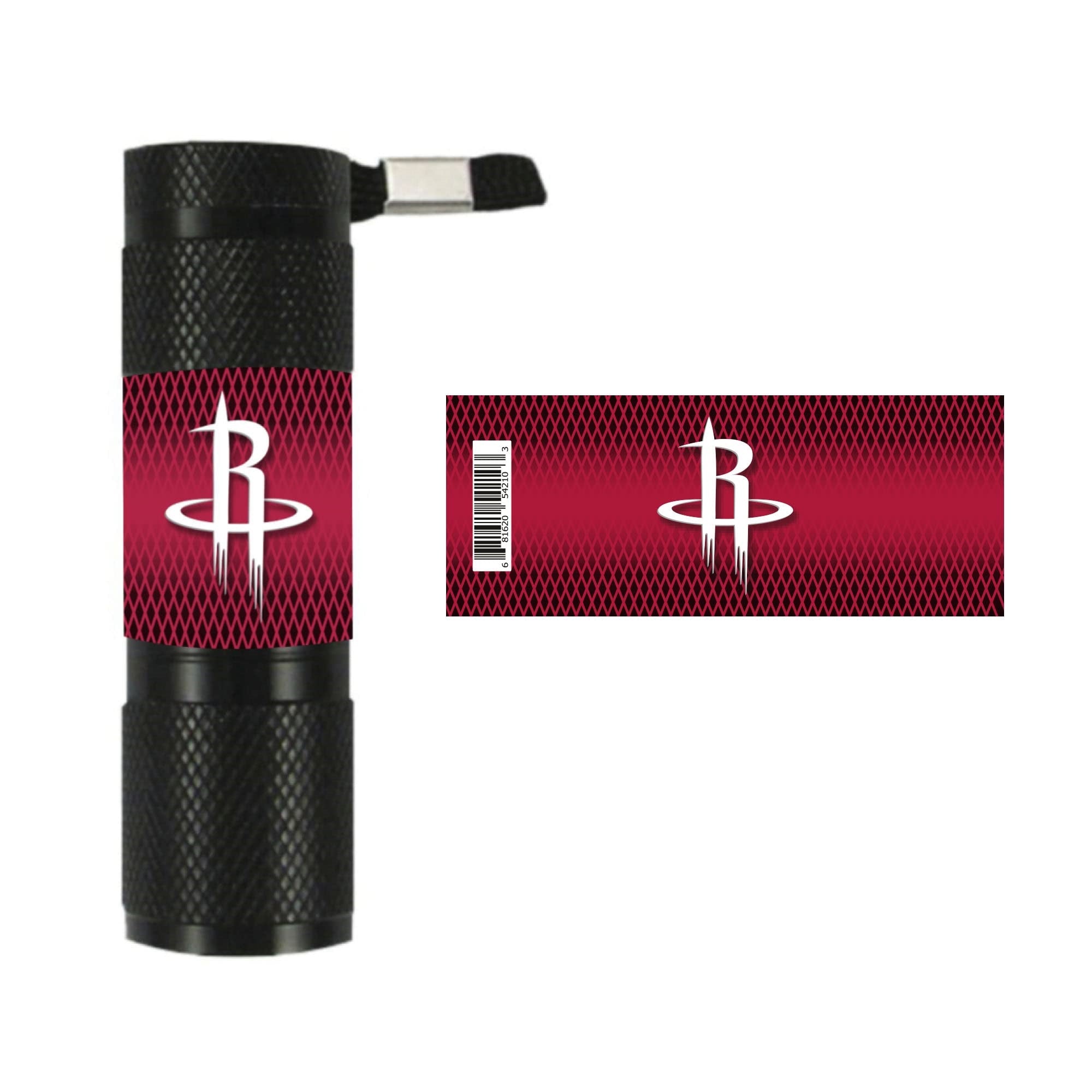 FANMATS NBA Houston Rockets LED Flashlight, Aluminum, One Size, Black, Model 62292
