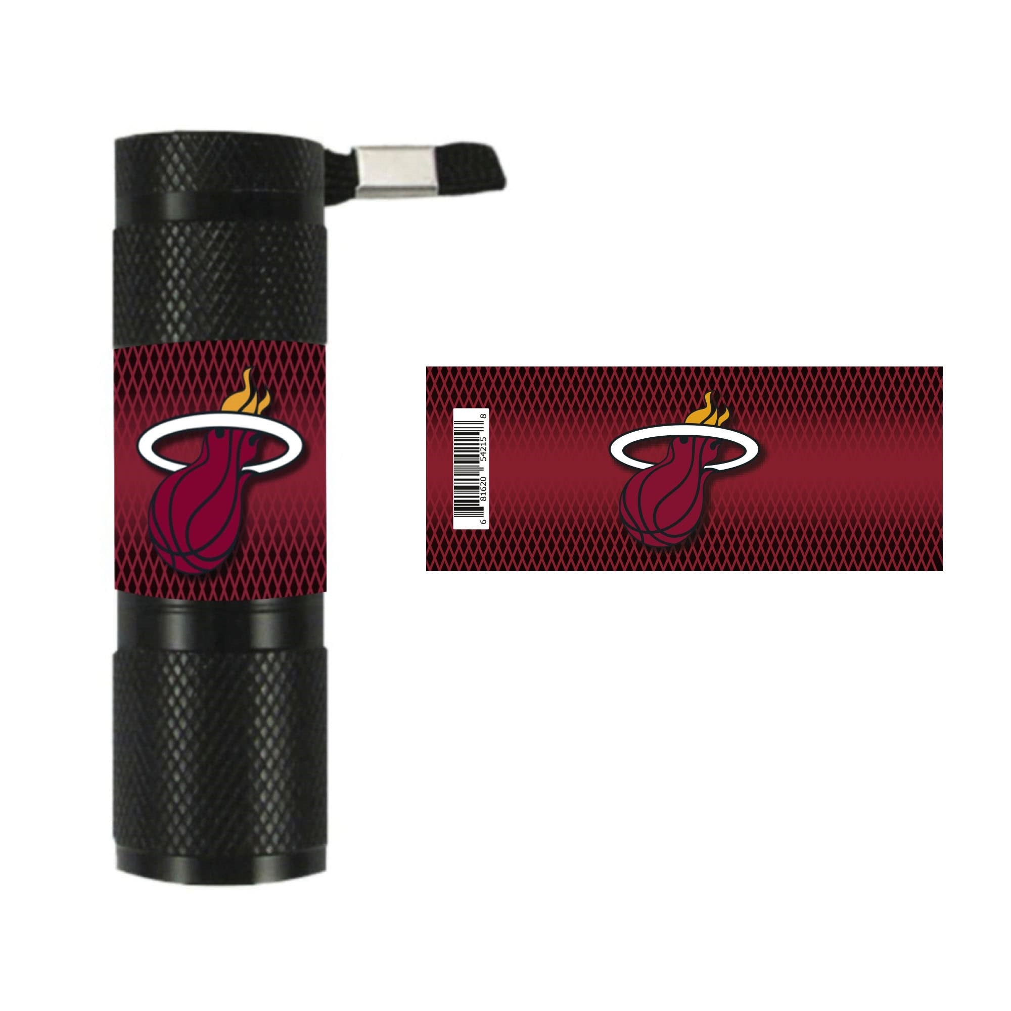 FANMATS NBA Miami Heat LED Flashlight, Aluminum, One Size, Black, Model 62294