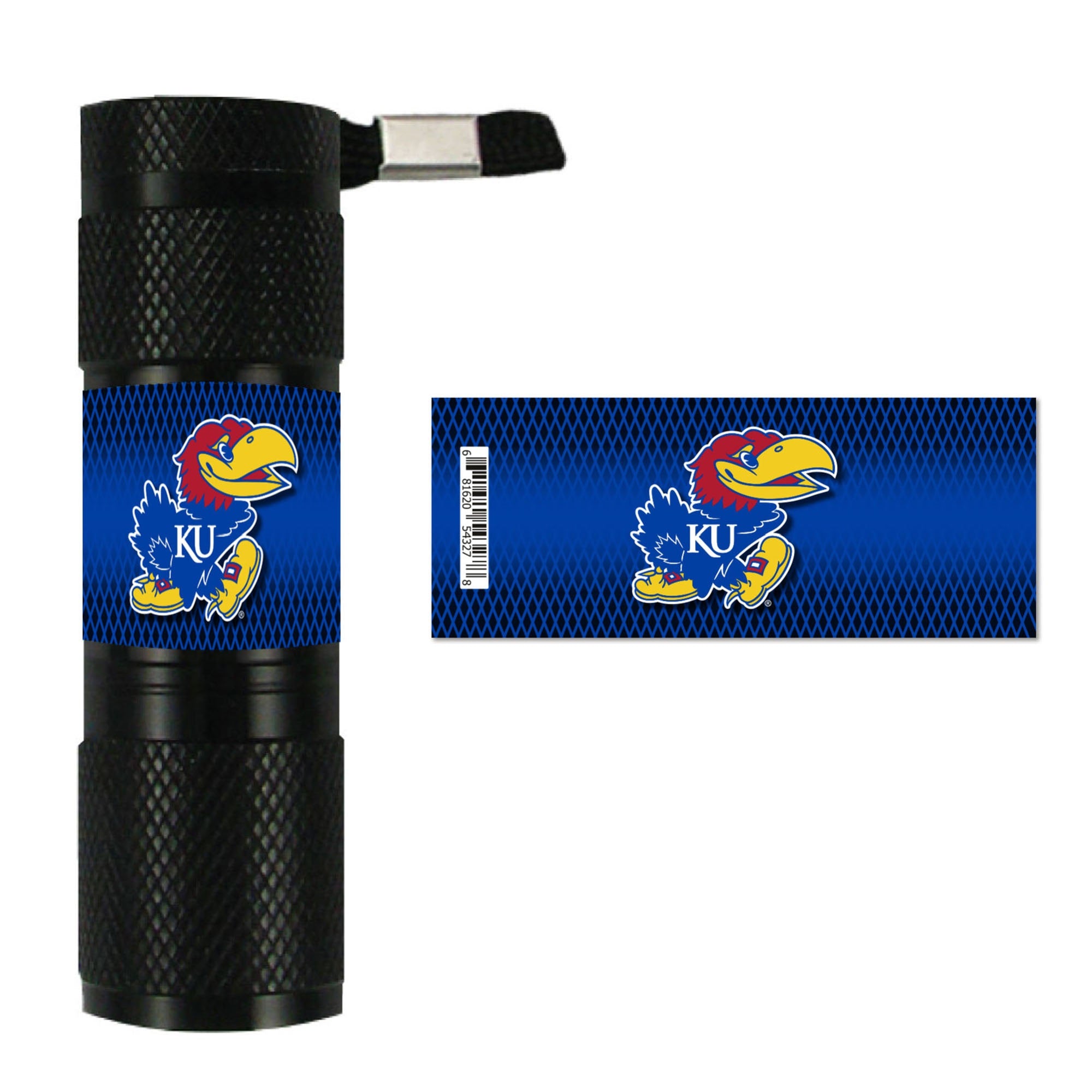 FANMATS University of Kansas LED Pocket Flashlight, Black, Aluminum, Model 62372, One Size