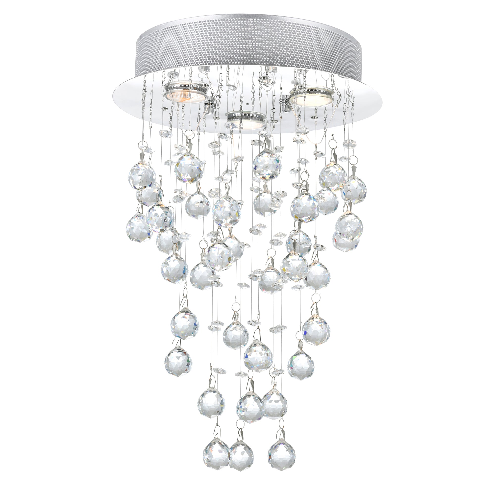 3 Light  Flush Mount with Chrome finish