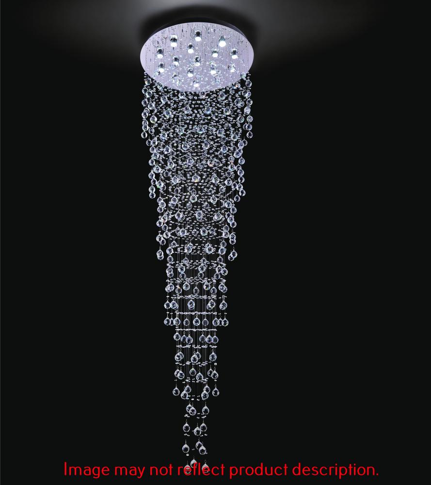 Cwi Lighting Chrome Rain Drop 16-Light Flush Mount Ceiling Fixture, Metal Design