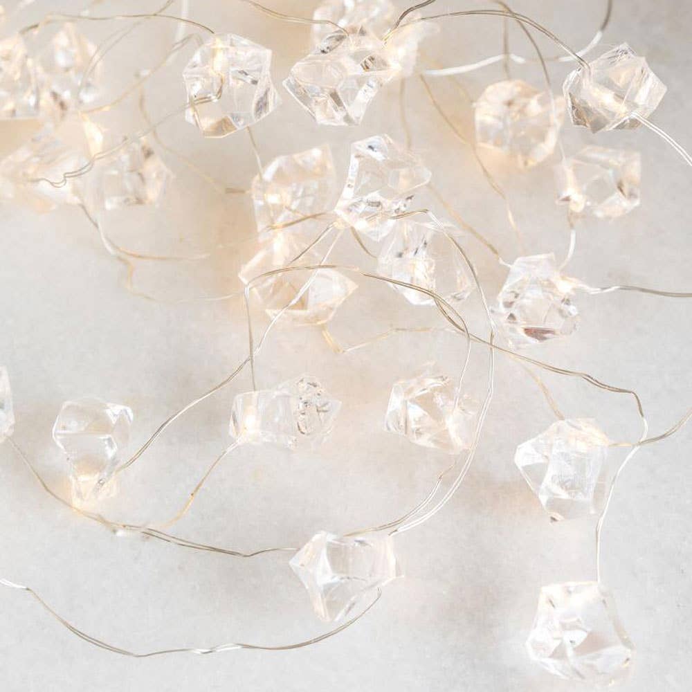 LED Ice Cube String Light Battery Operated - Blue