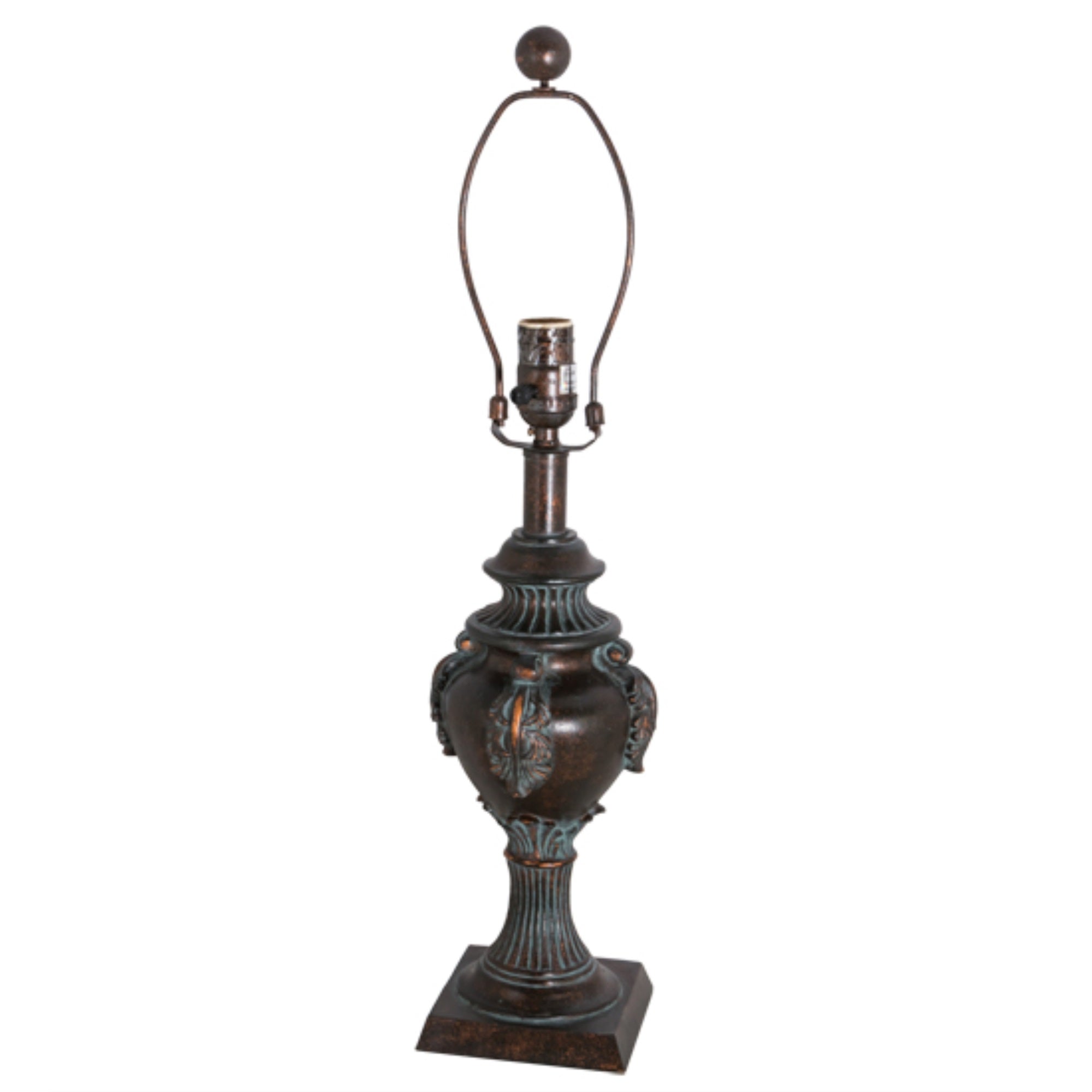Meyda Tiffany One Light Table Base, Antique Finish, Metal, Model 69693, 6 inches