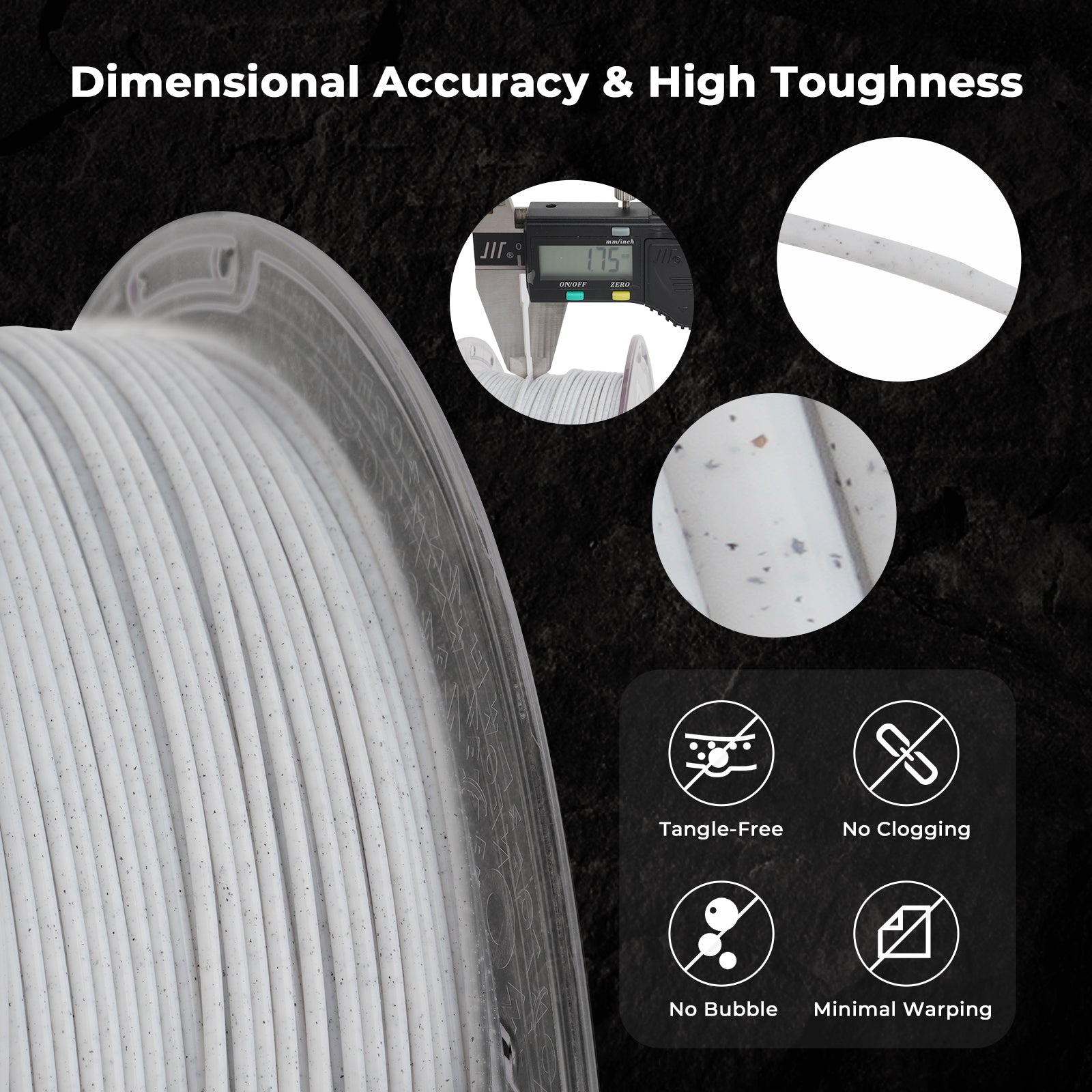 PLA Marble 1.75mm, 1KG/2.2LB