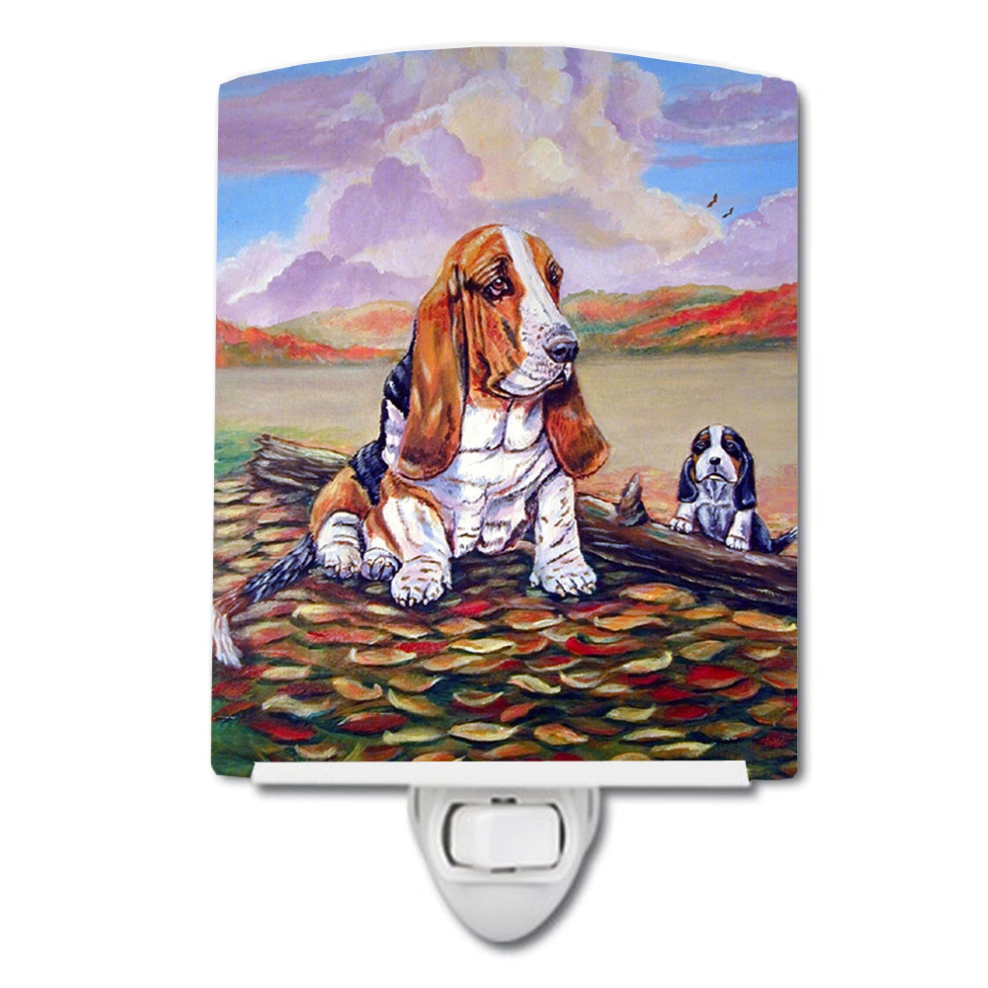  inchCarolines Treasures Basset Hound Ceramic Night Light, 6x4, Multicolor inch