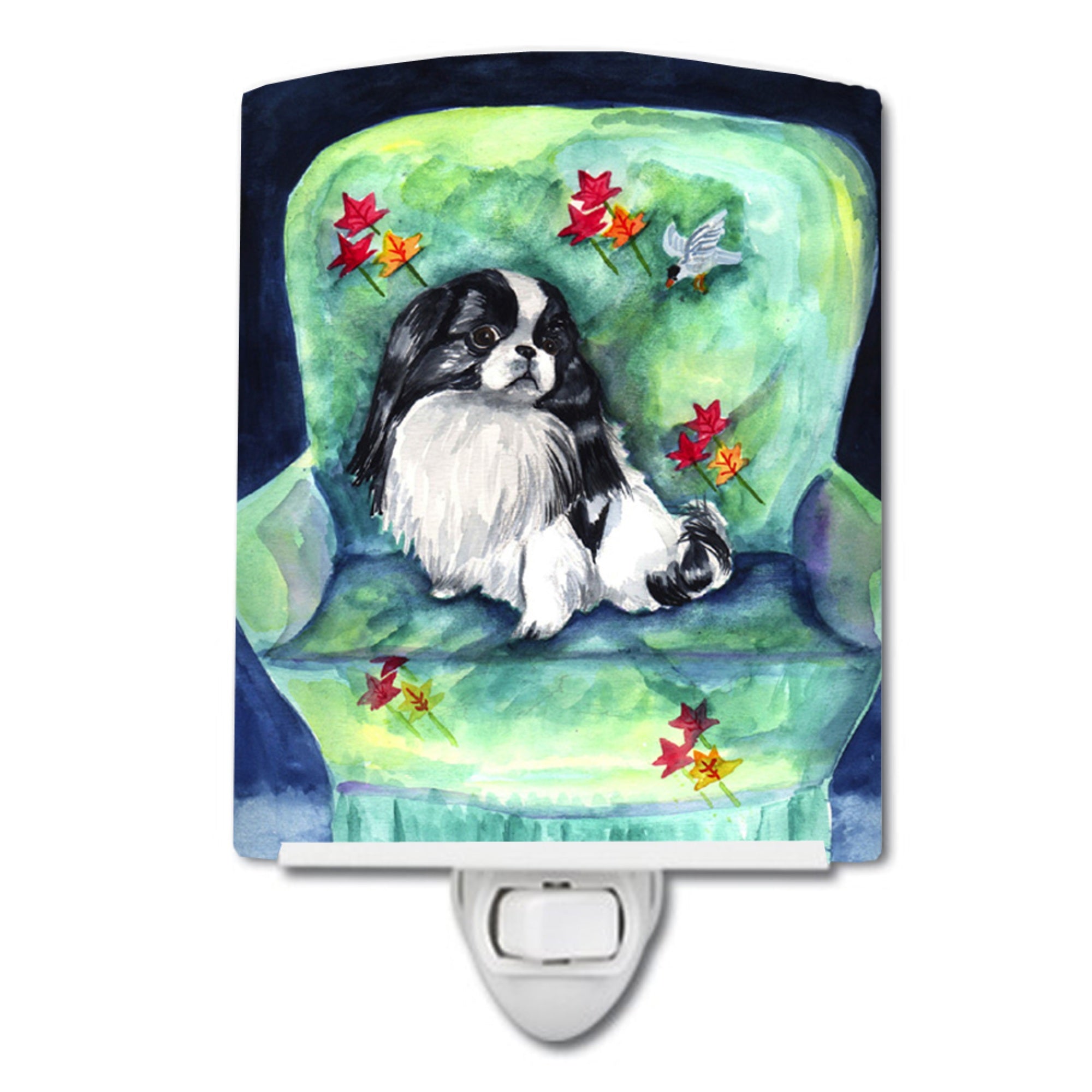  inchCarolines Treasures Japanese Chin in Mommas Chair Ceramic Night Light, 6x4, Multicolor inch