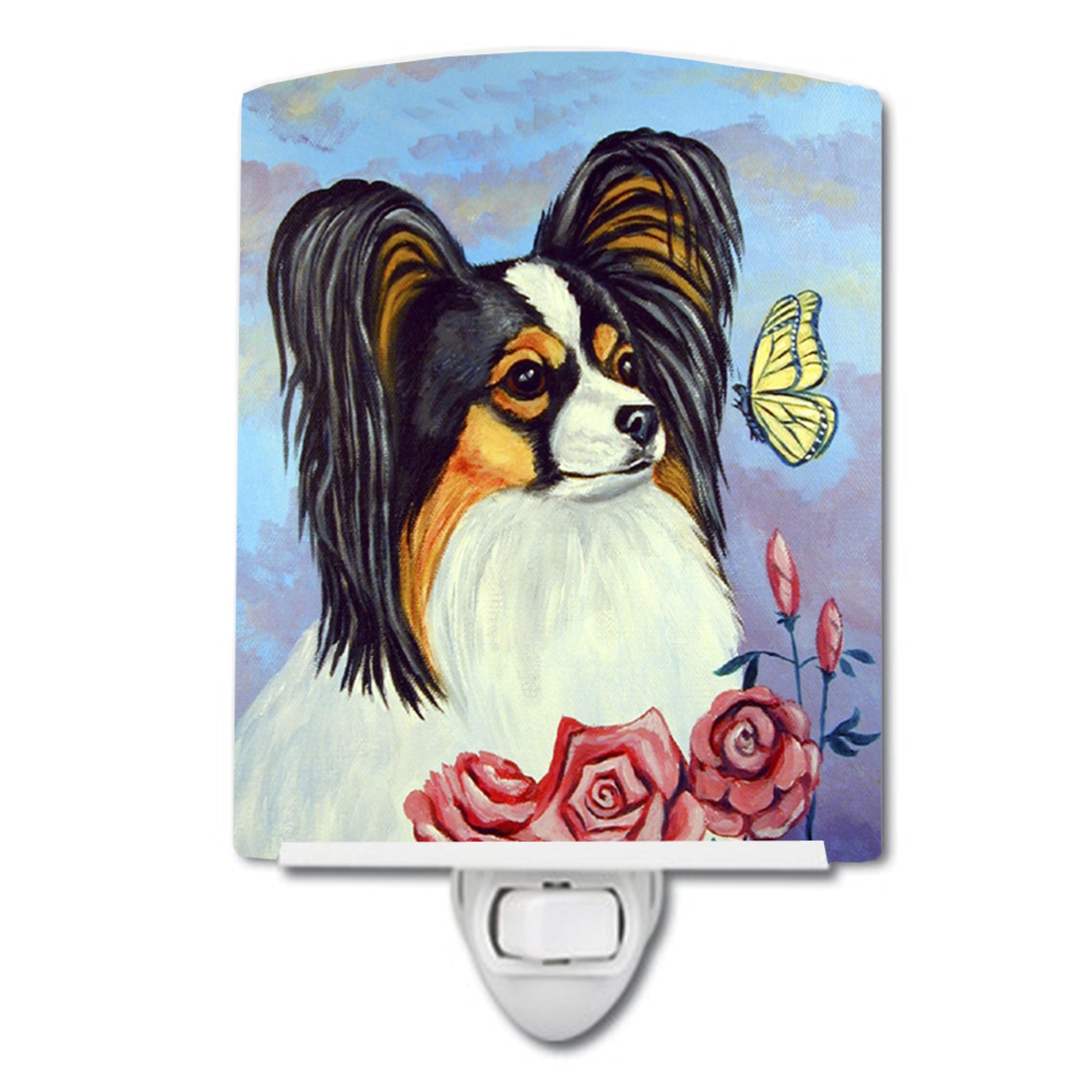  inchCarolines Treasures Papillon Yellow Butterfly Ceramic Night Light, 6x4, Multicolor inch