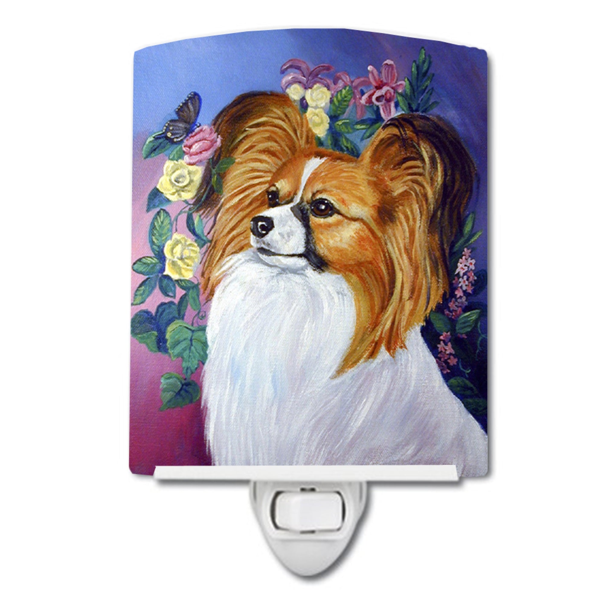  inchCarolines Treasures Papillon Ceramic Night Light, 6x4, Multicolor inch