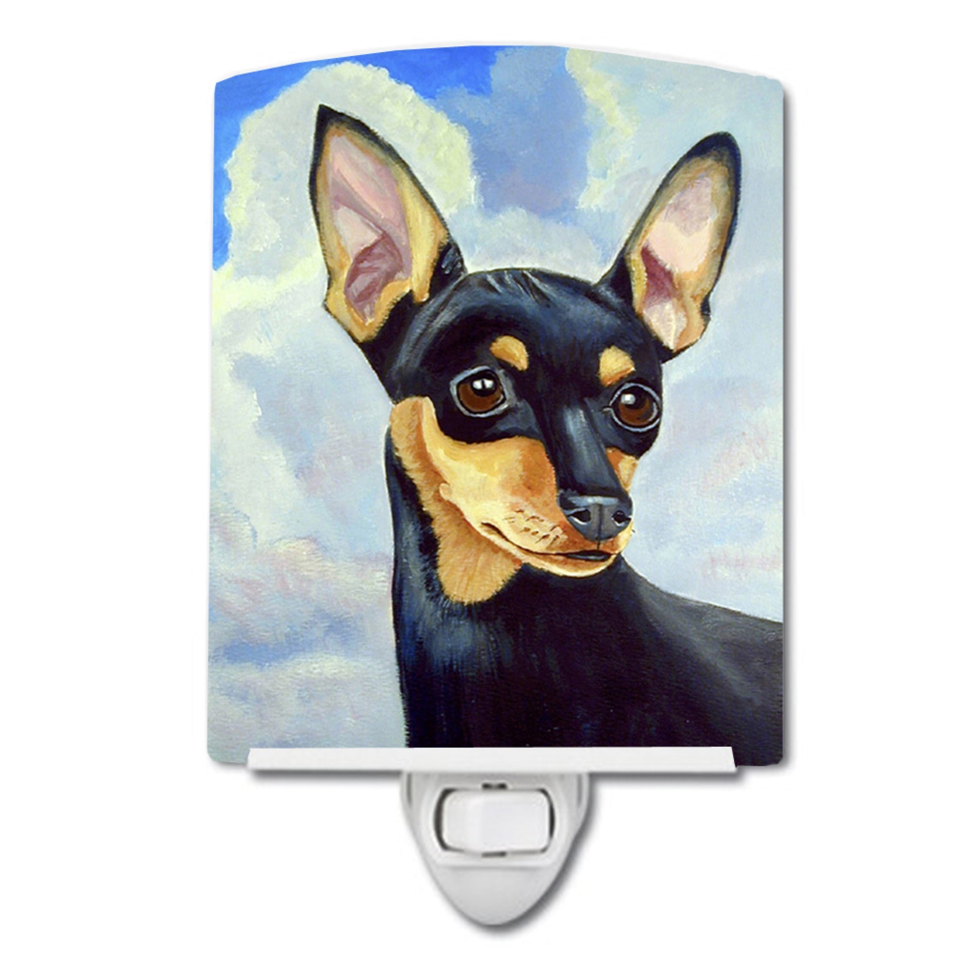  inchCarolines Treasures Min Pin Black and Tan Ceramic Night Light, 6x4, Multicolor inch
