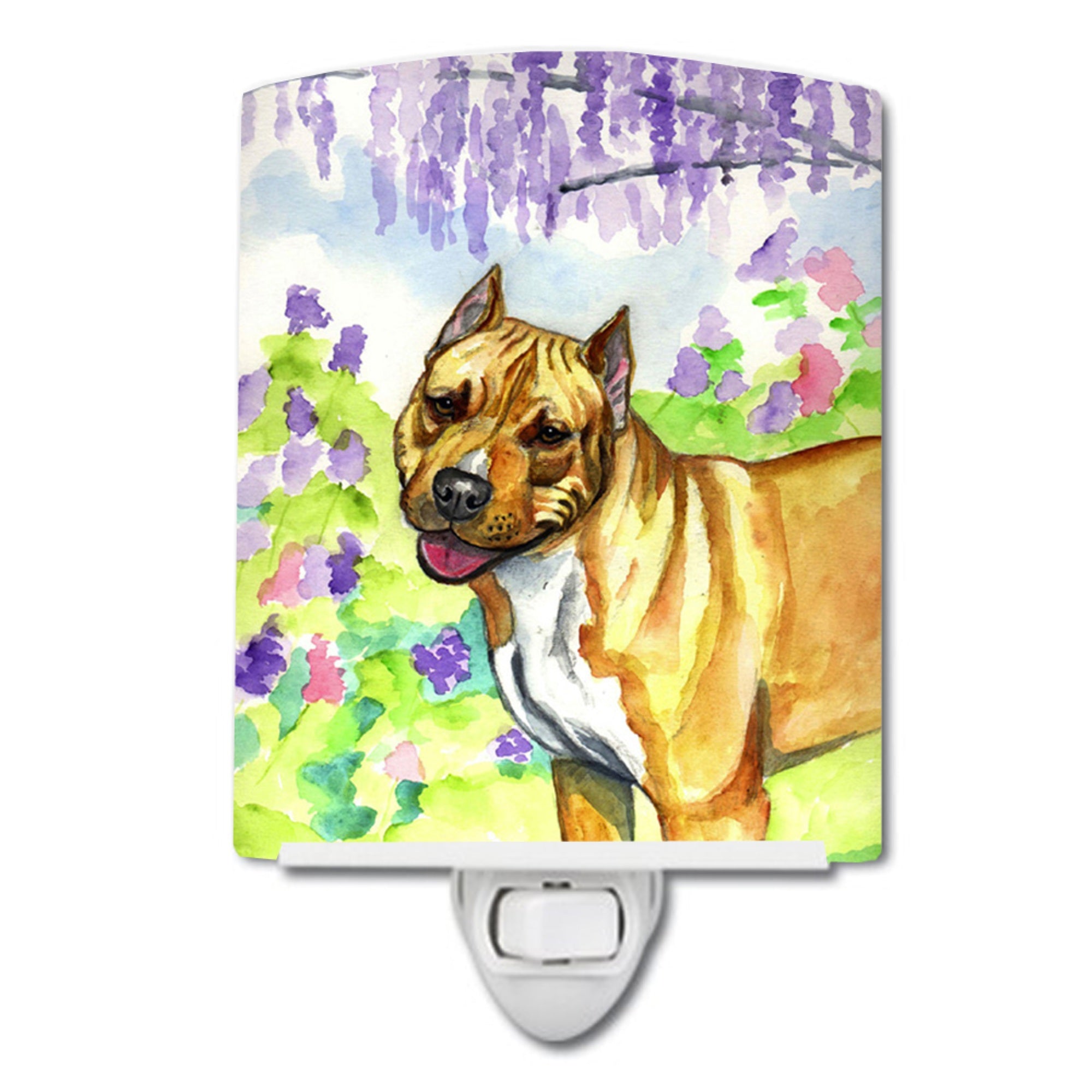  inchCarolines Treasures Pit Bull Ceramic Night Light, 6x4, Multicolor inch