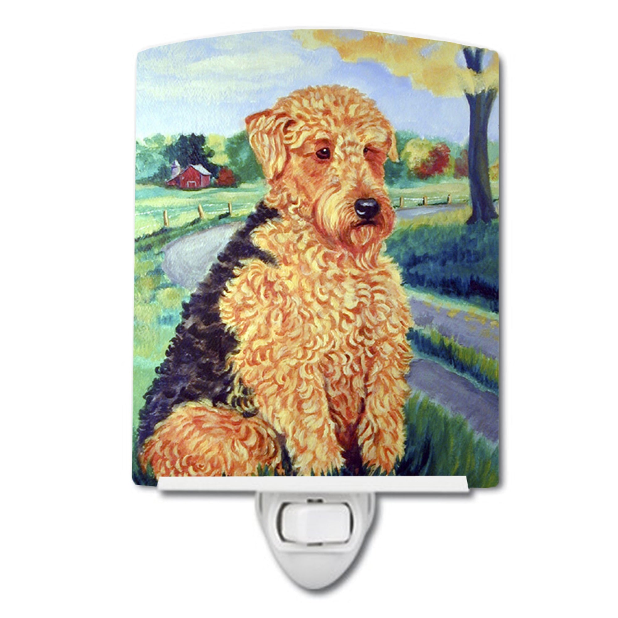  inchCarolines Treasures Airedale Terrier Ceramic Night Light, 6x4, Multicolor inch