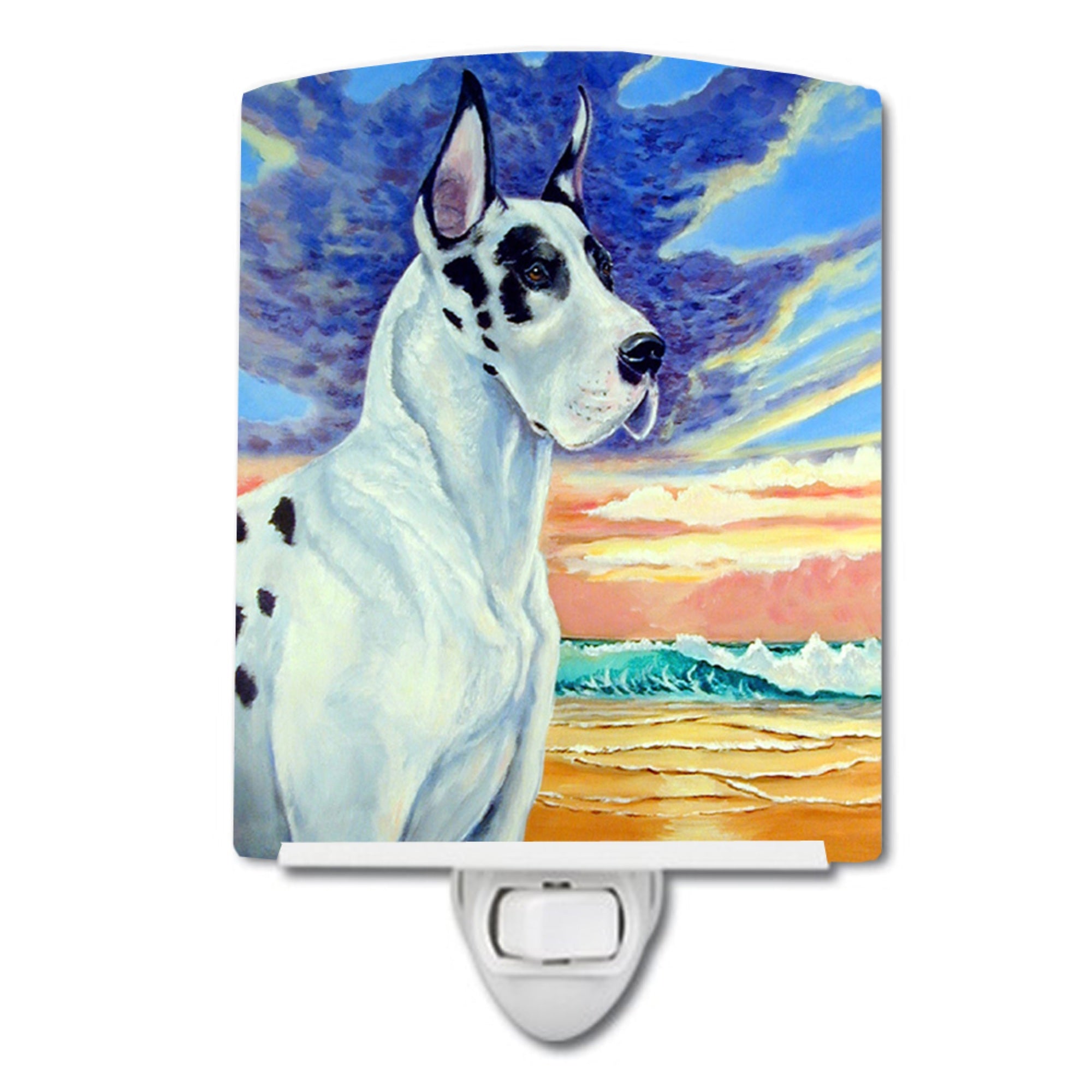  inchCarolines Treasures Harelquin Dane Ceramic Night Light, 6x4, Multicolor inch