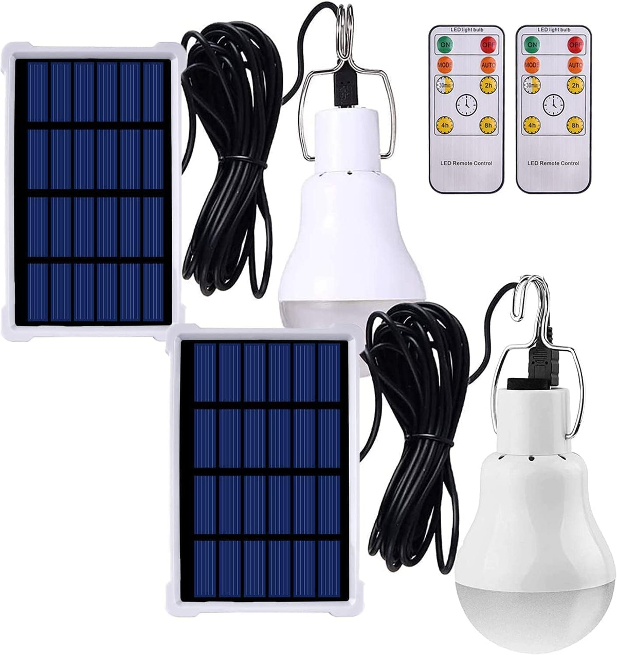 Chicken Coop Light With Timer, Dusk To Dawn Rechargeable Solar Light Bulbs For Indoor Home, Outdoor Camping Lamps For Tent, Led 