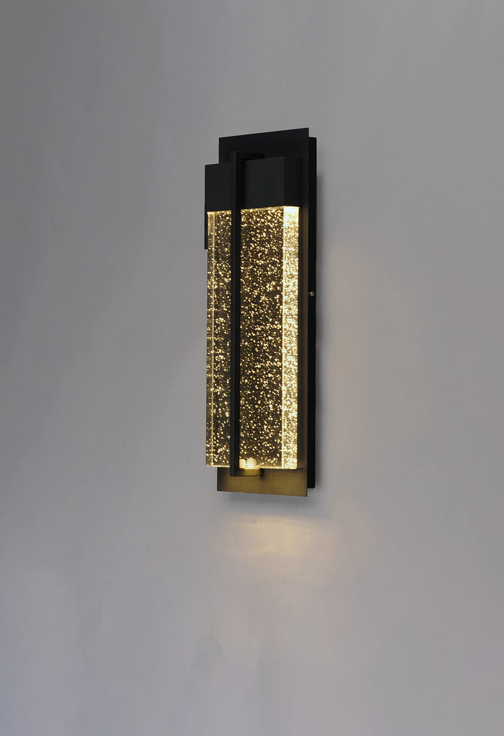 Maxim LED Outdoor Wall Sconce, 16in Dimmable, Black Finish, Bubble Glass, Model 56193