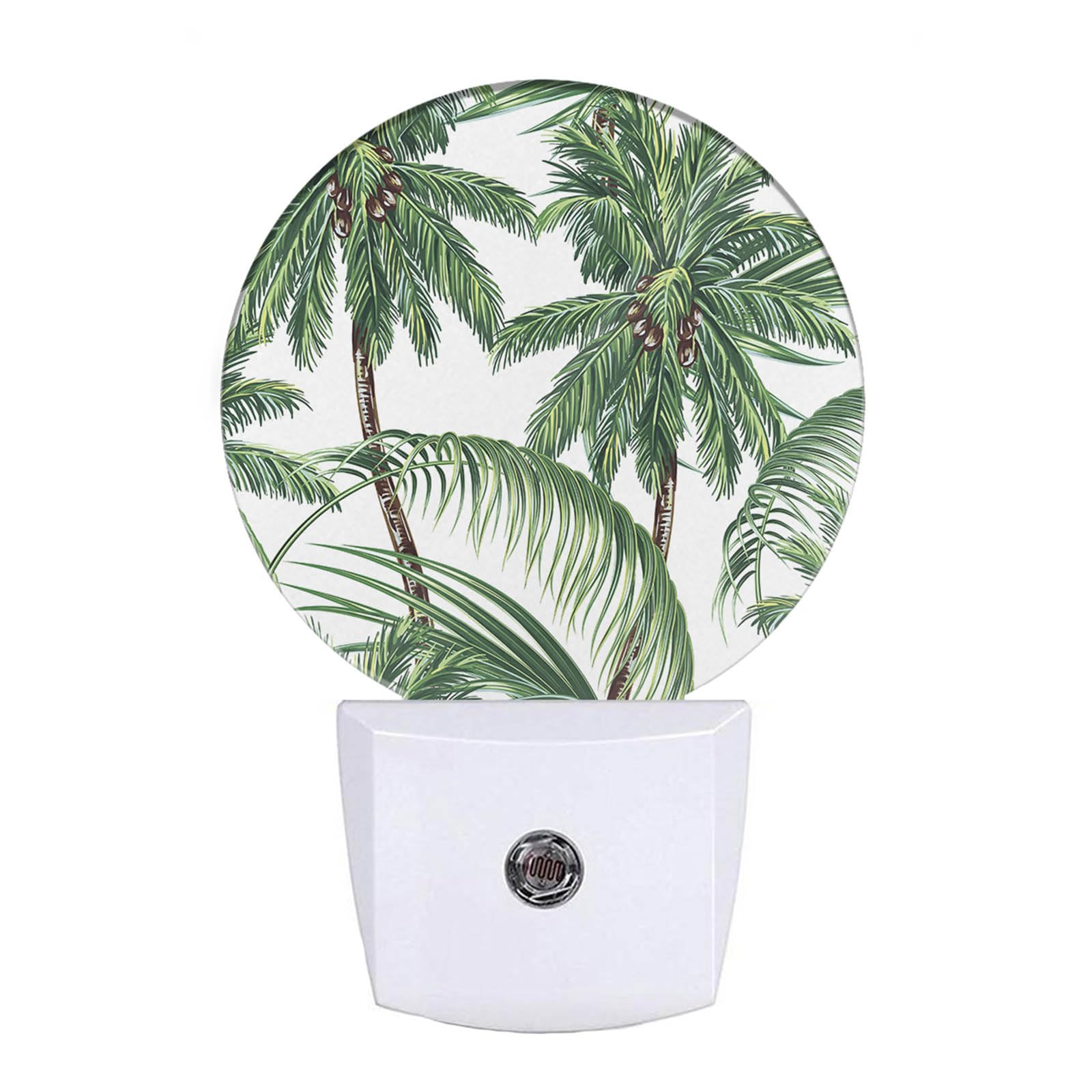 EKOBLA Palm Tree Night Lights Plug into Wall Tropical Tree Green Plants Night Light with Dusk to Dawn Sensor for Home Bedroom Ba