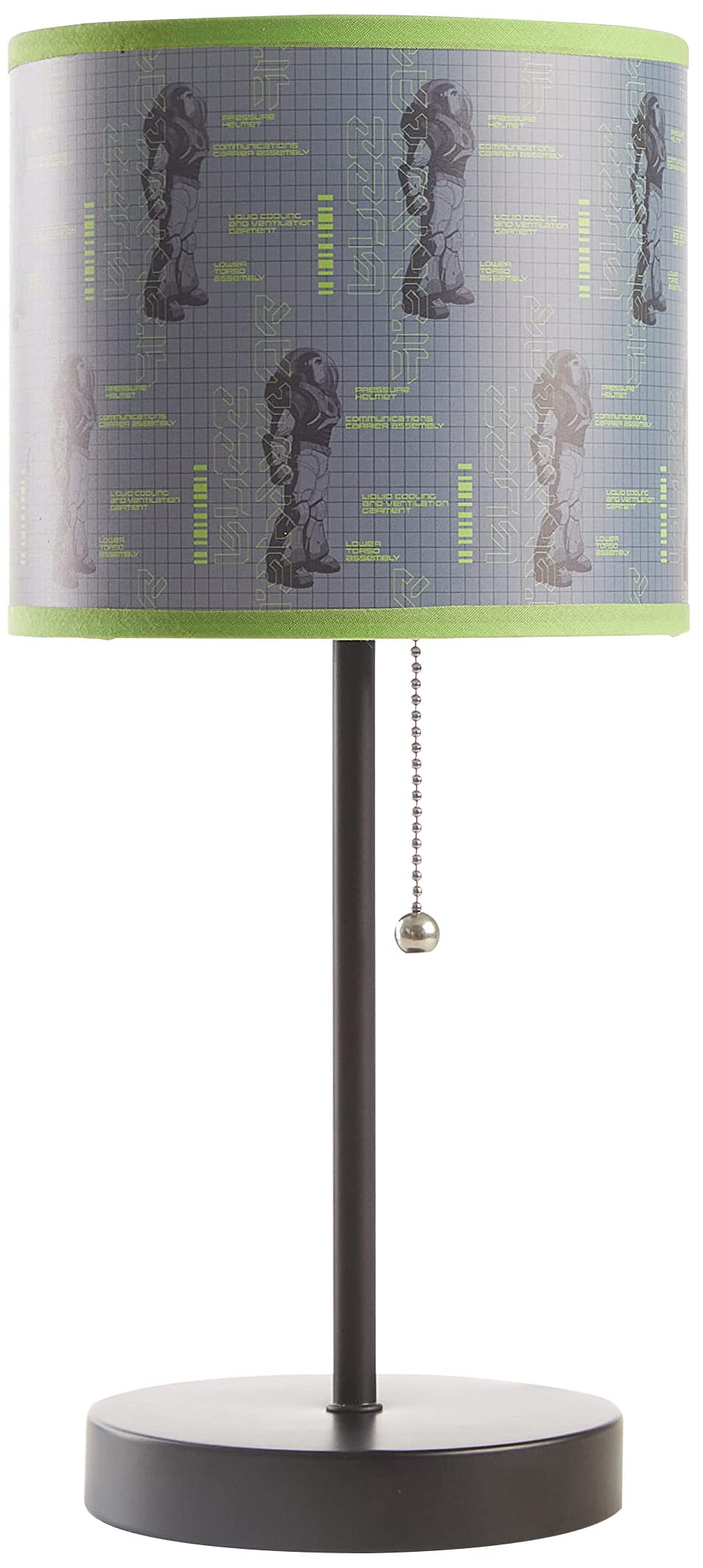Idea Nuova Lightyear Stick Table Kids Lamp with Pull Chain, Themed Printed Decorative Shade, 15.5'' H x 7'' W