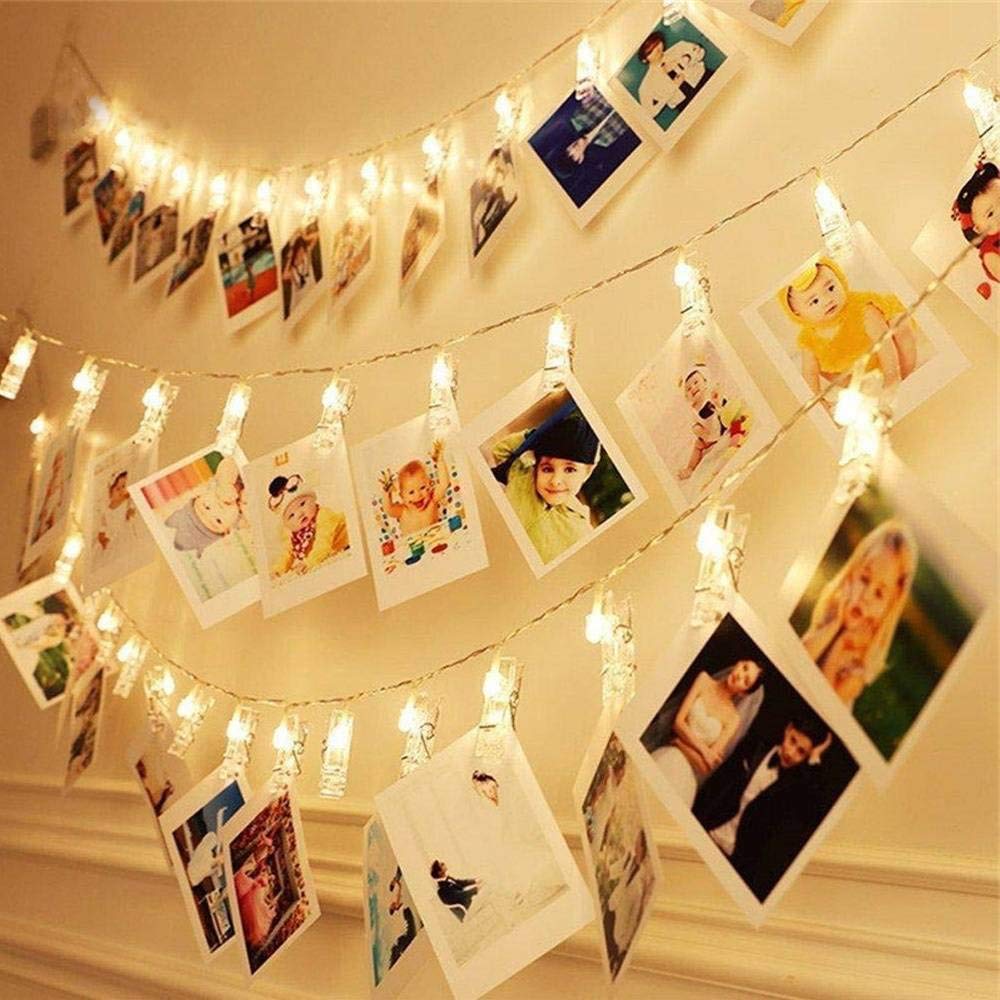 Dopheuor LED Fairy Clip String Lights - Yellow, Battery Operated, Model JZD-234, Perfect for Photos & Decor for Weddings, Parties & Festivals