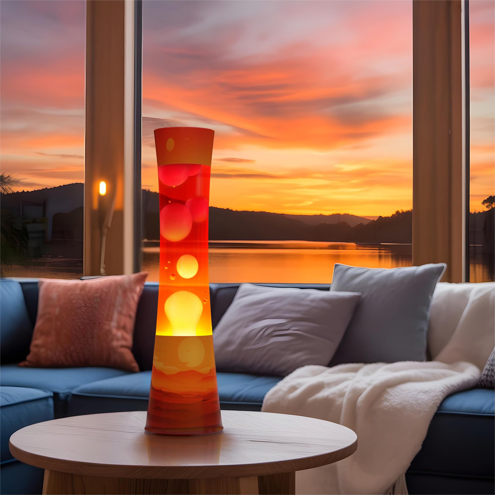JAMBO Motion Lamp - 15.5" Sunset Liquid Mood Light, Aluminum Home Decor for Living Room, Office, Bedroom - Model 74000