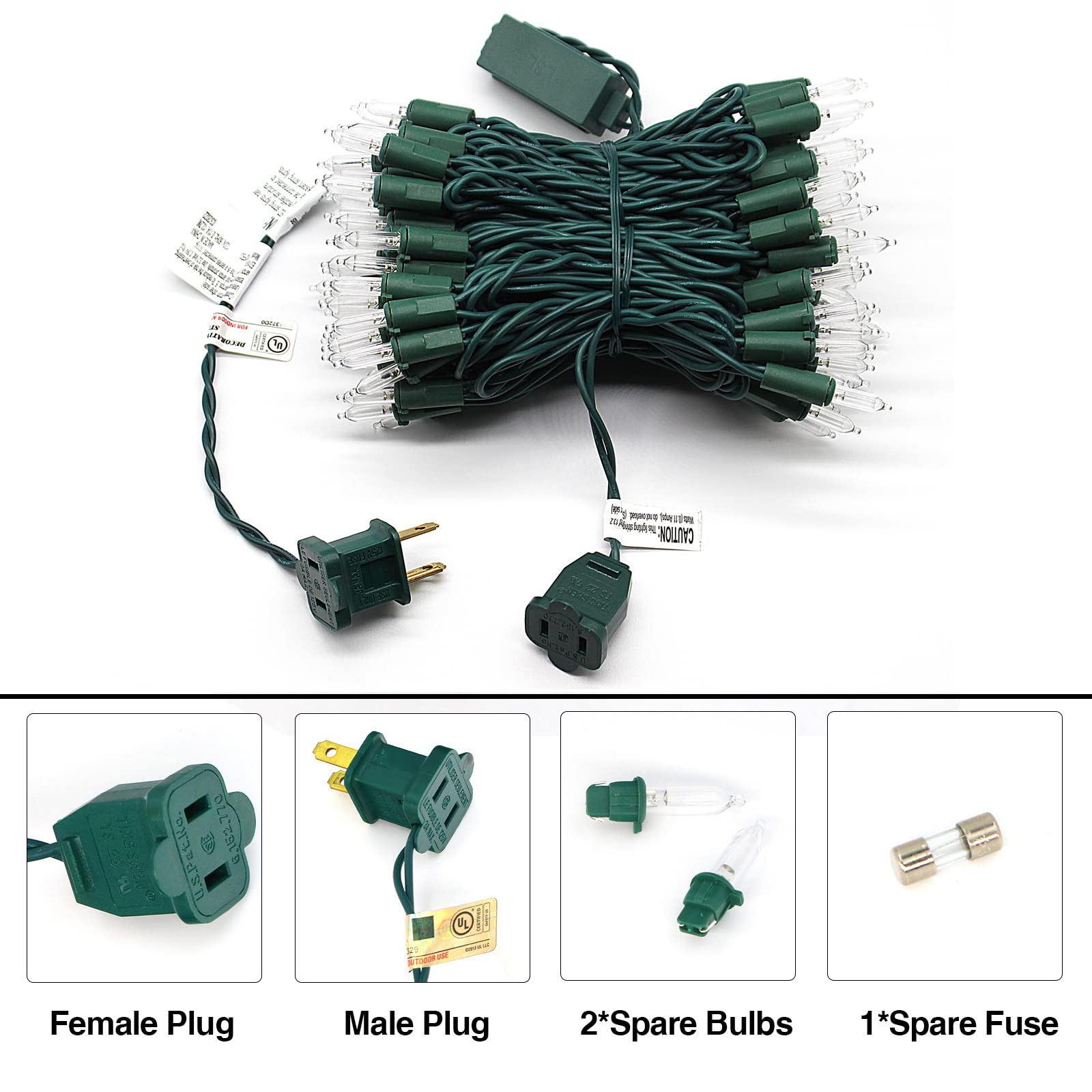 100-Count Warm White Led Christmas String Lights, 35 Ft Green Wire, Ul Certified Connectable, Mini Xmas Lights Outdoor Or Indoor (Warm White)