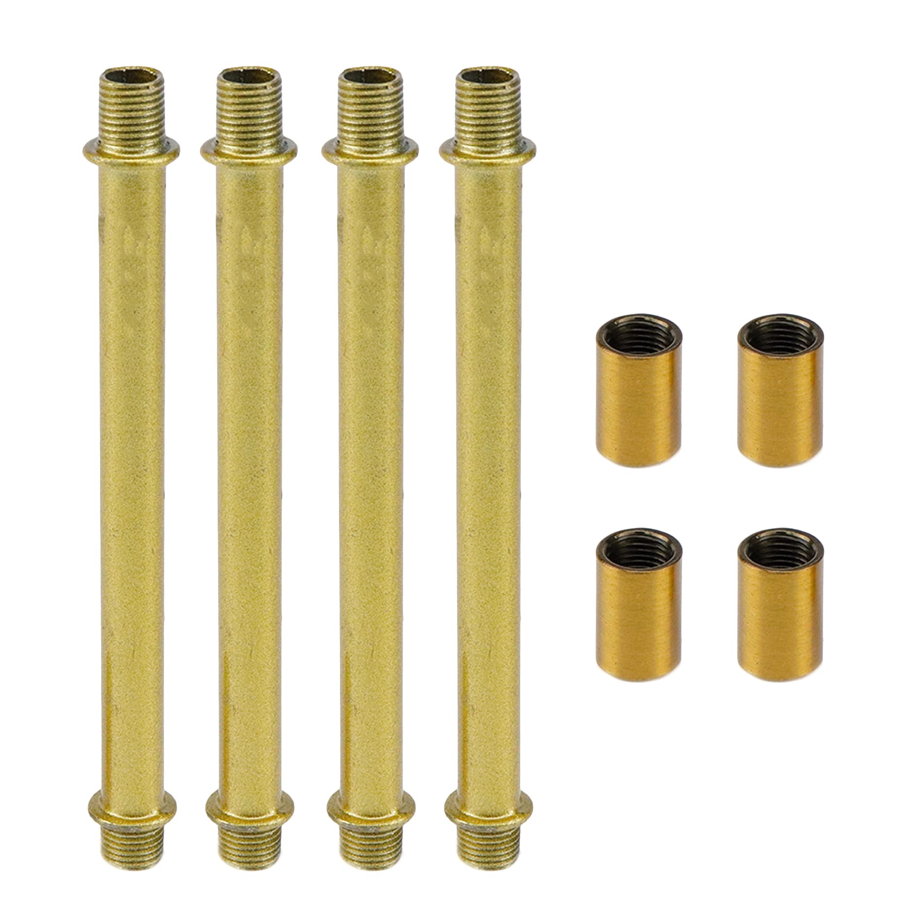MY MIRONEY Straight Pipe Lamp Stem Kit, 4 Sets, M10 Connector, 4.72in Long, Gold