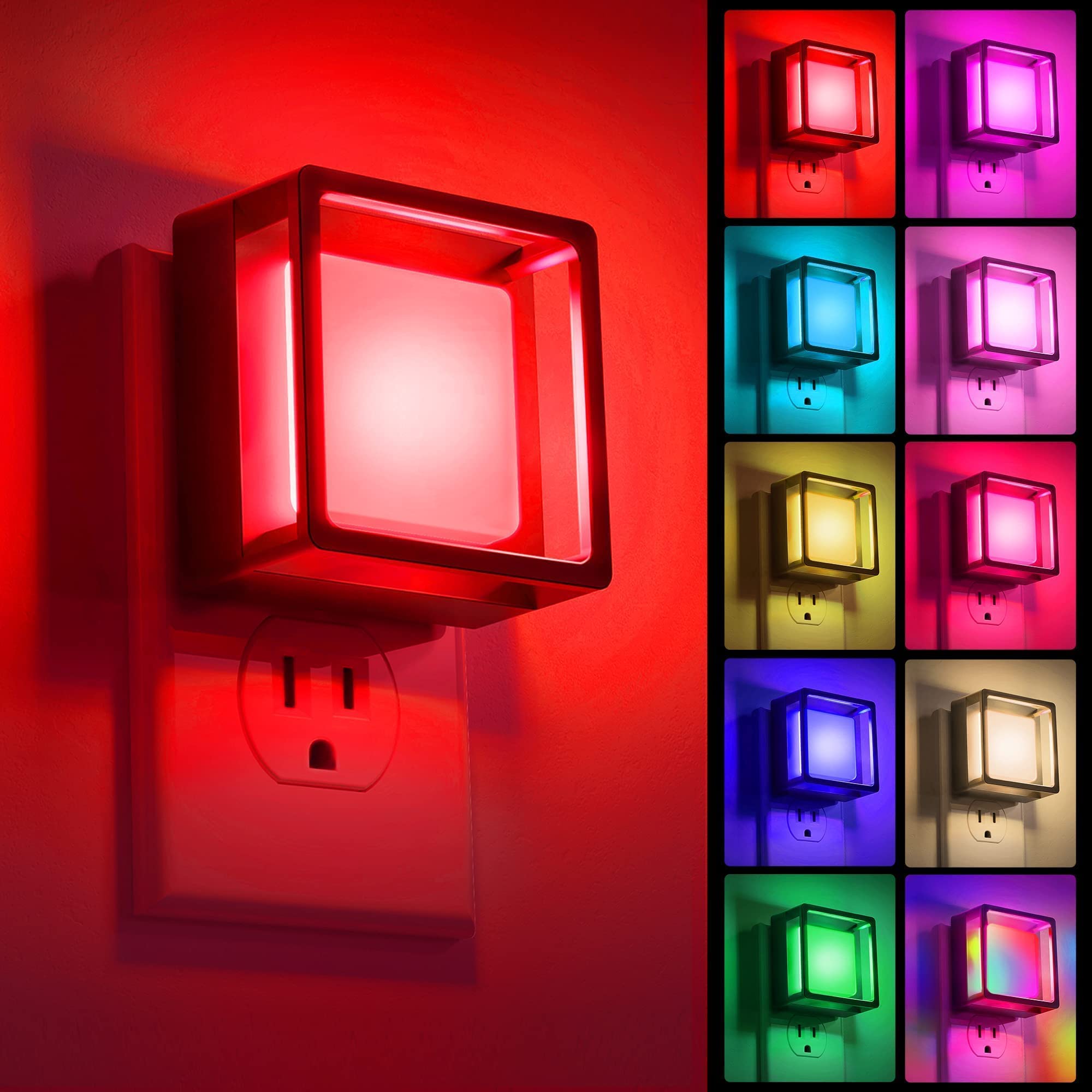 Doresshop [2 Pack], Color Changing Baby Night Light, Plug Into Wall, Dusk To Dawn Sensor For Kids Room, Nursery, Bedroom, Kitche