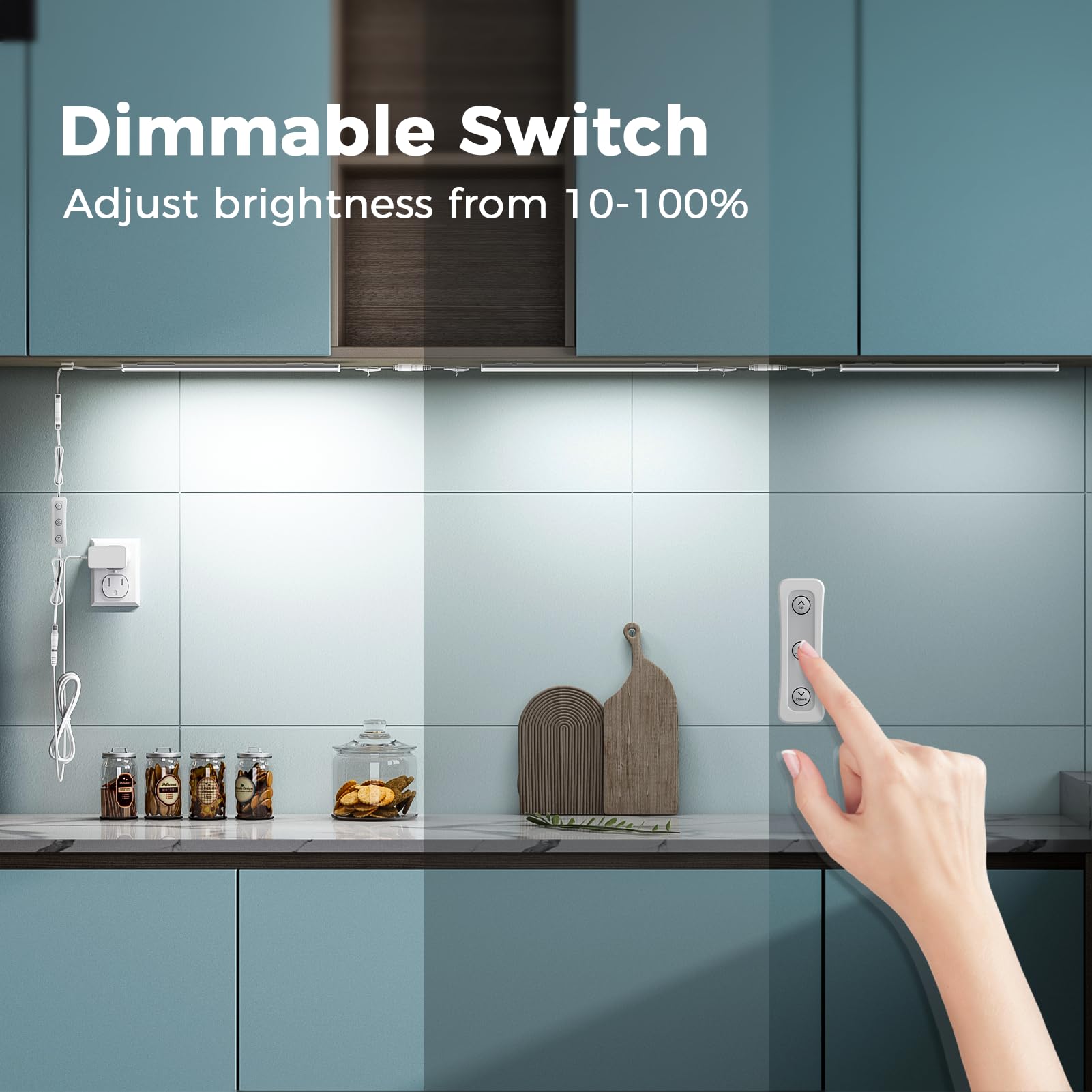 ASOKO Under Cabinet LED Light, Dimmable 4000K, 12in Linkable, 3 Pack, Alloy Steel