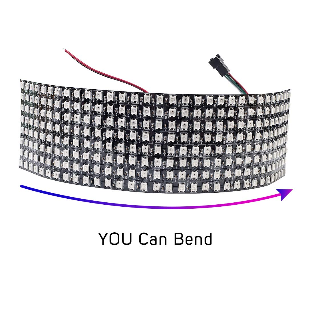 Btf-Lighting Ws2812B Eco Rgb Alloy Wires 5050Smd Individual Addressable 8X32 256 Pixels Led Matrix Flexible Fpcb Full Color Works With K-1000C,Sp107E,Etc Controllers Image Video Text Display Dc5V