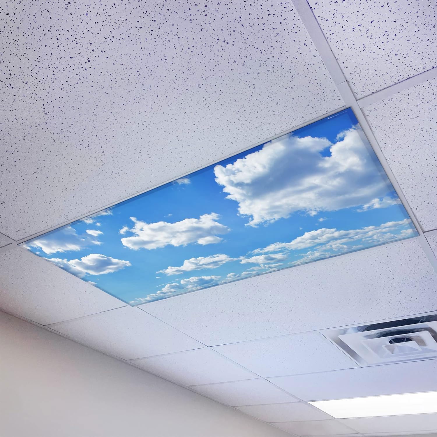 OCTO LIGHTS Magnetic Light Cover for Ceiling Lights - 2x4, Backlit Film, Cumulus Mediocris, Model CLD-001-MGT-2x4