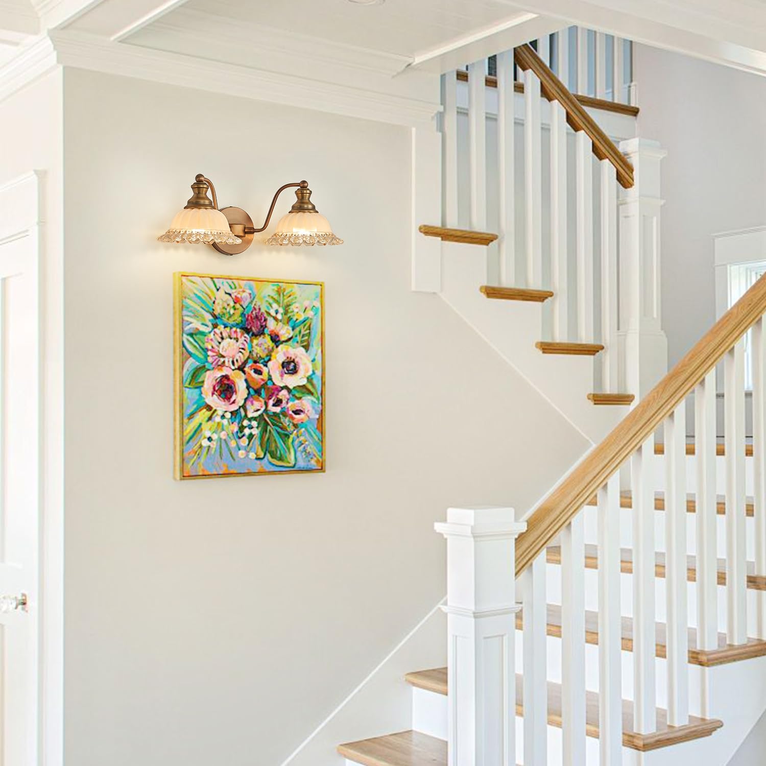 Xiedun Vintage Vanity Light Brushed Brass 2 Light Vanity Lights For Bathroom Vanity Light Fixtures