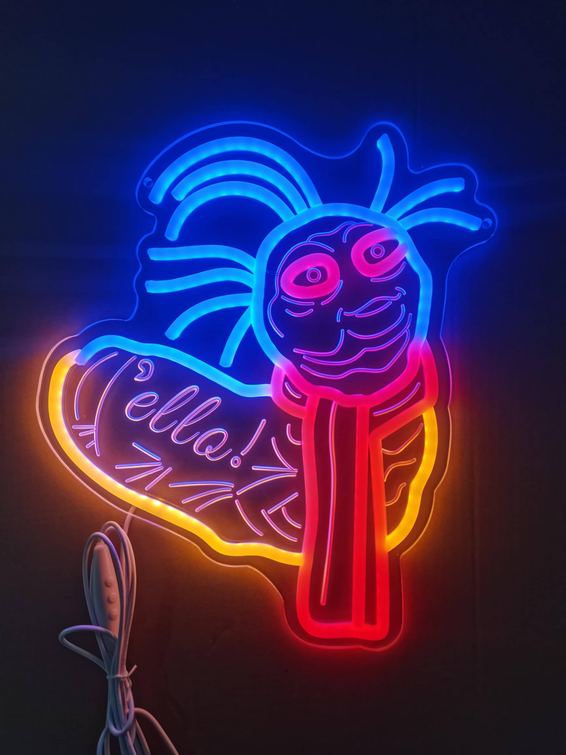 Fuendkf Ello Worm Neon Signs For Wall Decor Dimmable Labyrinth Worm Ne ...