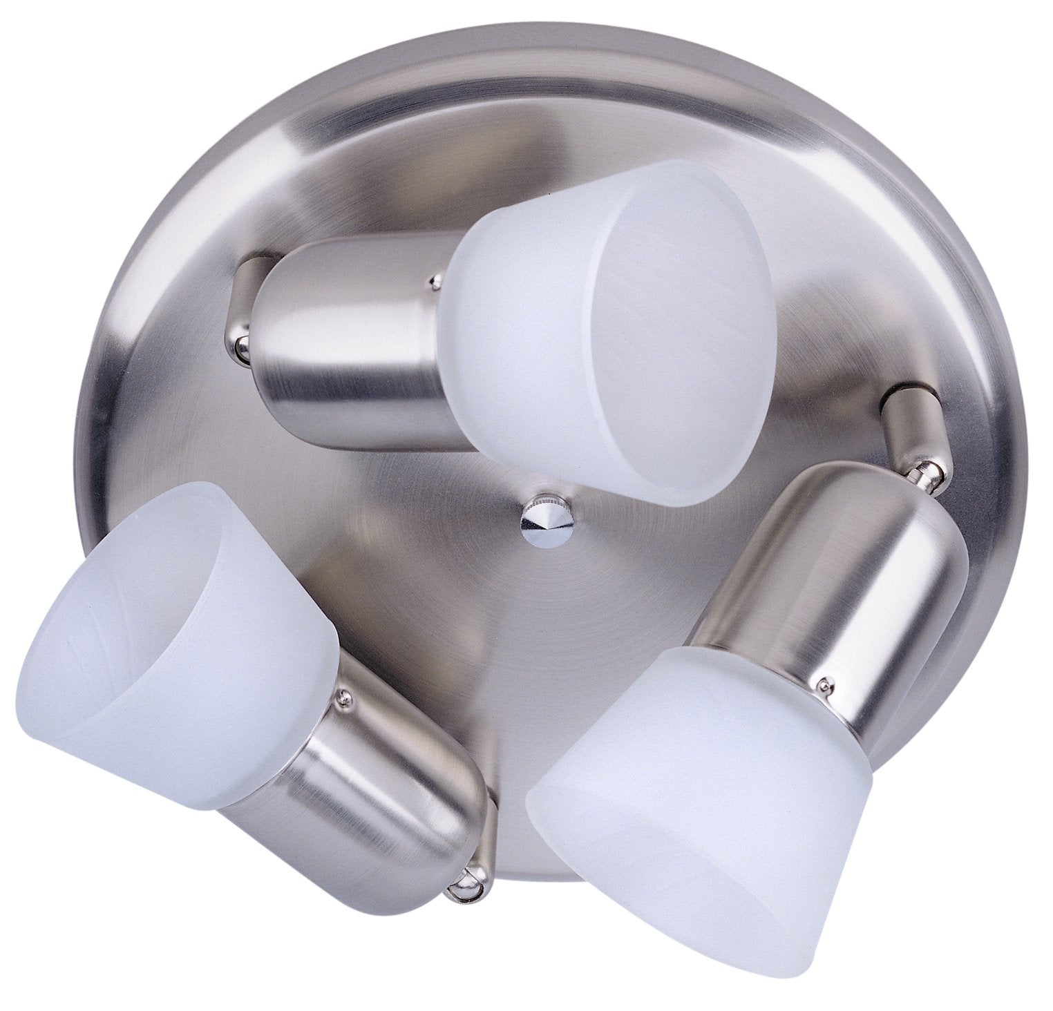 Canarm Ceiling/Wall Light Fixture, 3 Light, Chrome Finish, Model ICW5351, Brushed Pewter and Frosted Swirl Glass