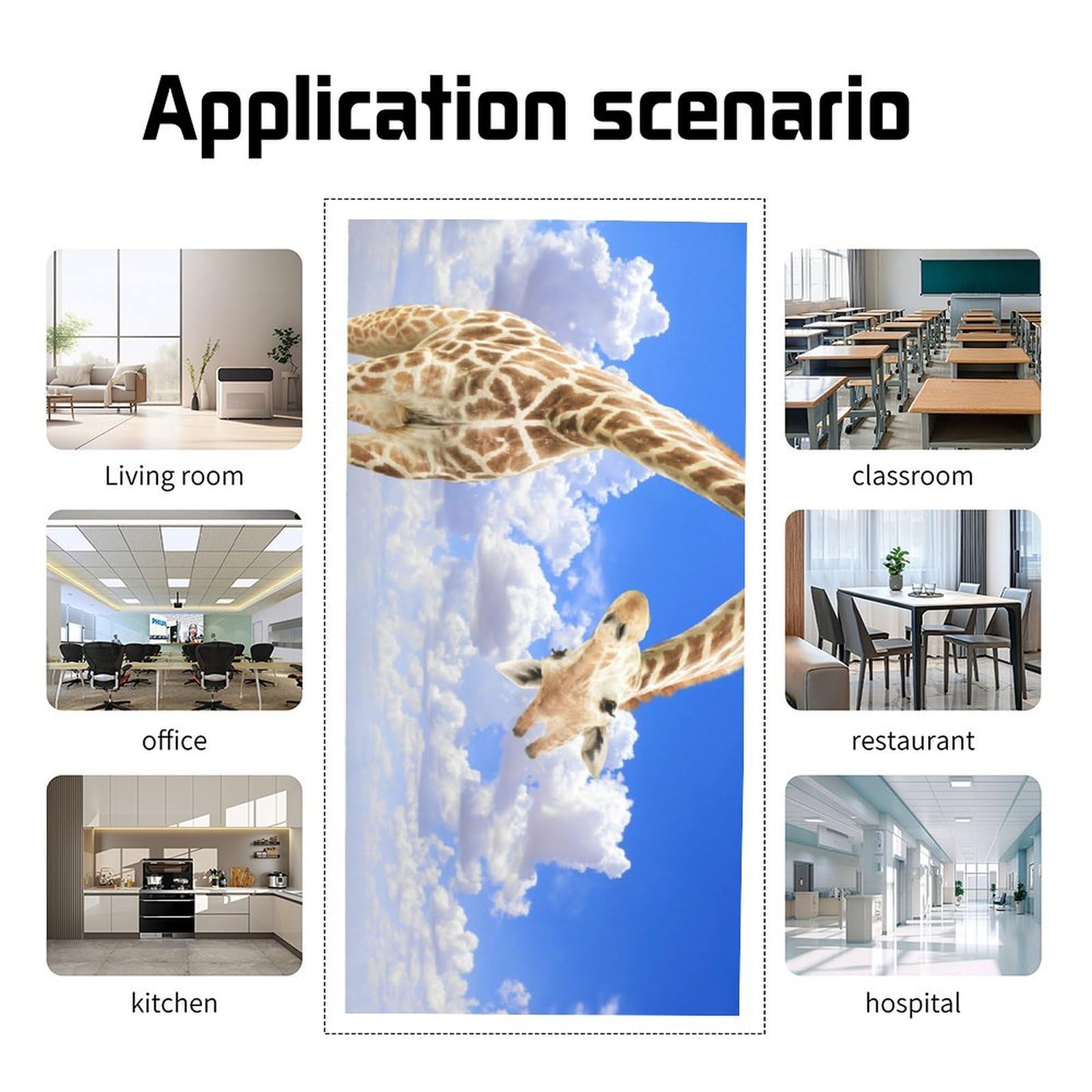 2 Pack Fluorescent Light Cover For Ceiling Light Classroom- Funnu Giraffe Magnetic Light Cover Fluorescent Light Shade Panel, De