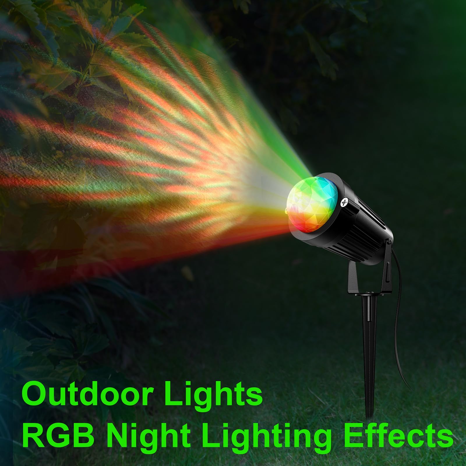 Jiaqiyan 12W Color Changing Outdoor Spotlight With Remote Control, 6-Pack, Black, Waterproof Rgb Garden Lights