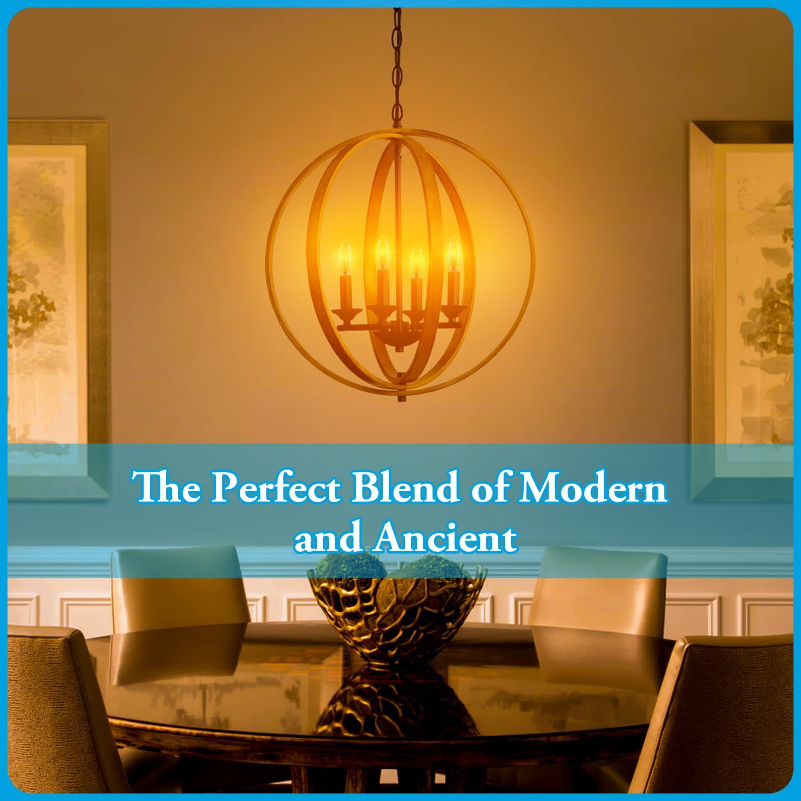 Brighfivey Amber Candelabra Bulb 2W E12 LED, Dimmable, 2000K Soft Warm Light, 200 Lumen, 12 Pack