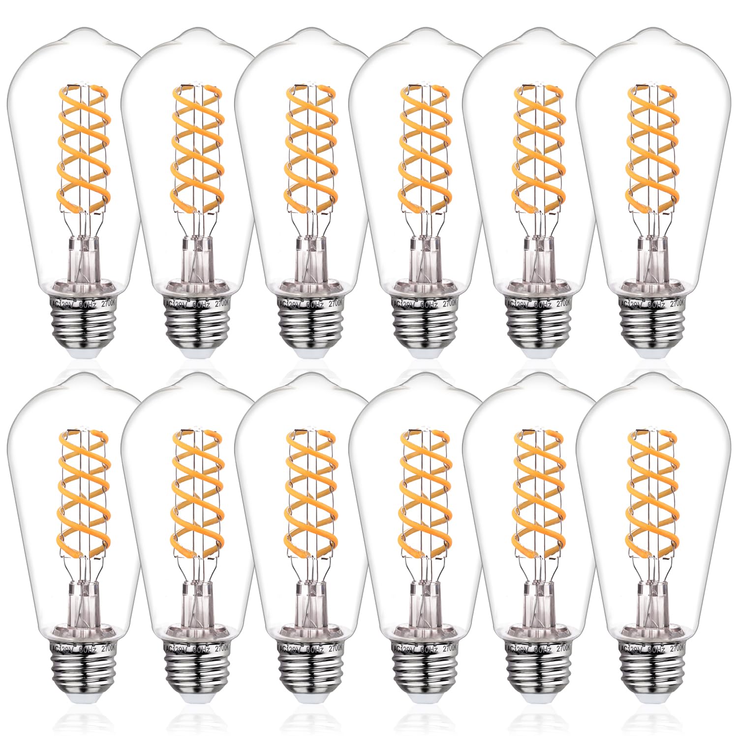Tiadio St19/St58 Led Edison Bulbs, Warm White 2700K Vintage Light Bulbs, E26 6W Led Bulb Dimmable 600Lm, Antique Decorative Fila