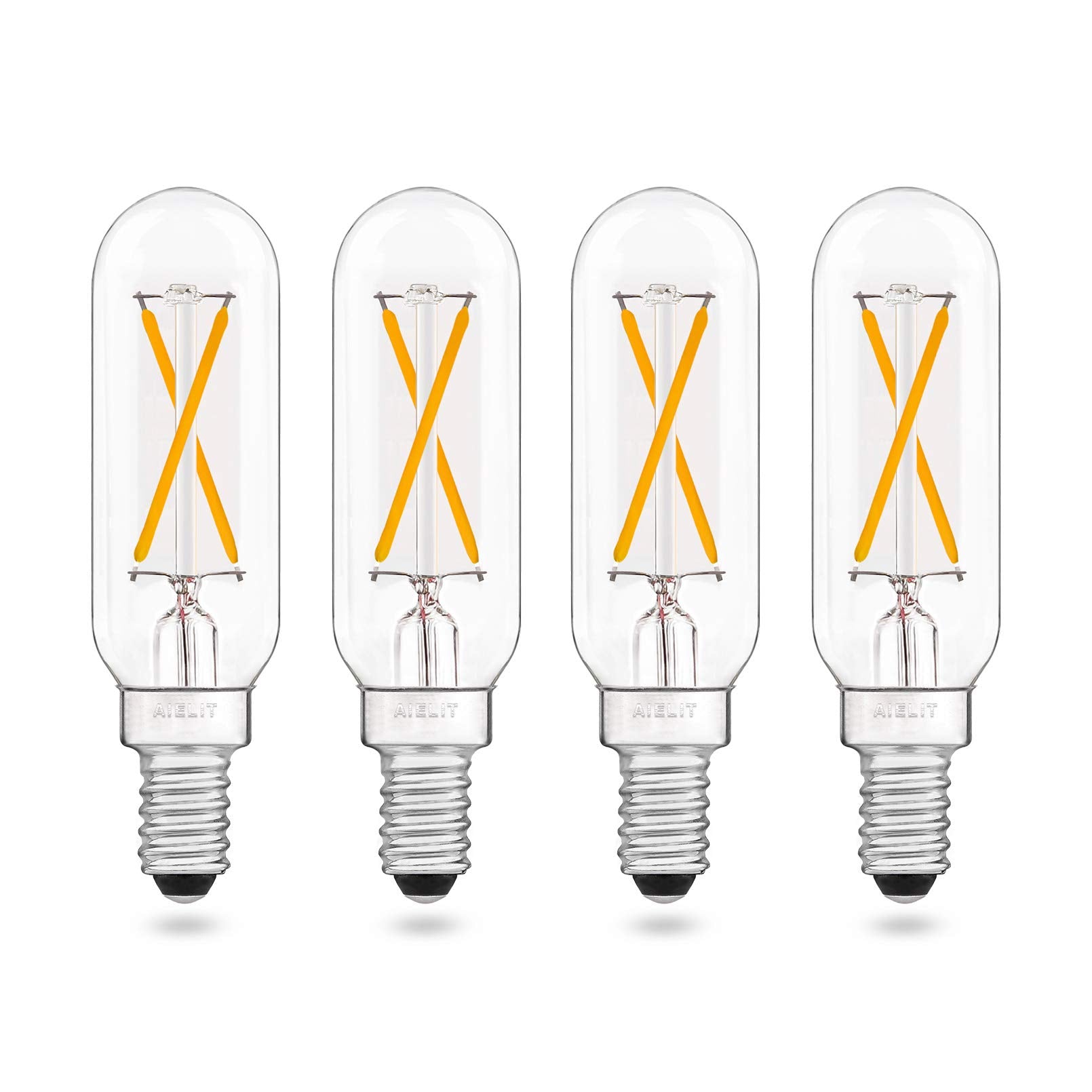 Antique T8/T6/T25 Led Light Bulbs, 2 Watt(25W Equivalent), Warm White 2700K, E12 Small Candelabra Base, Aielit Vintage Tube Edis