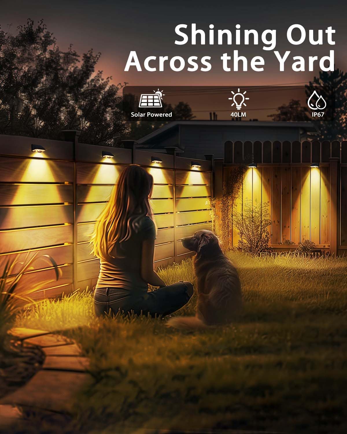 Solar Fence Lights Outdoor 8-Pack | Ip67 Waterproof Wall Lights | Dusk To Dawn Auto-On/Off, Easy To Install | Decorative Solar L