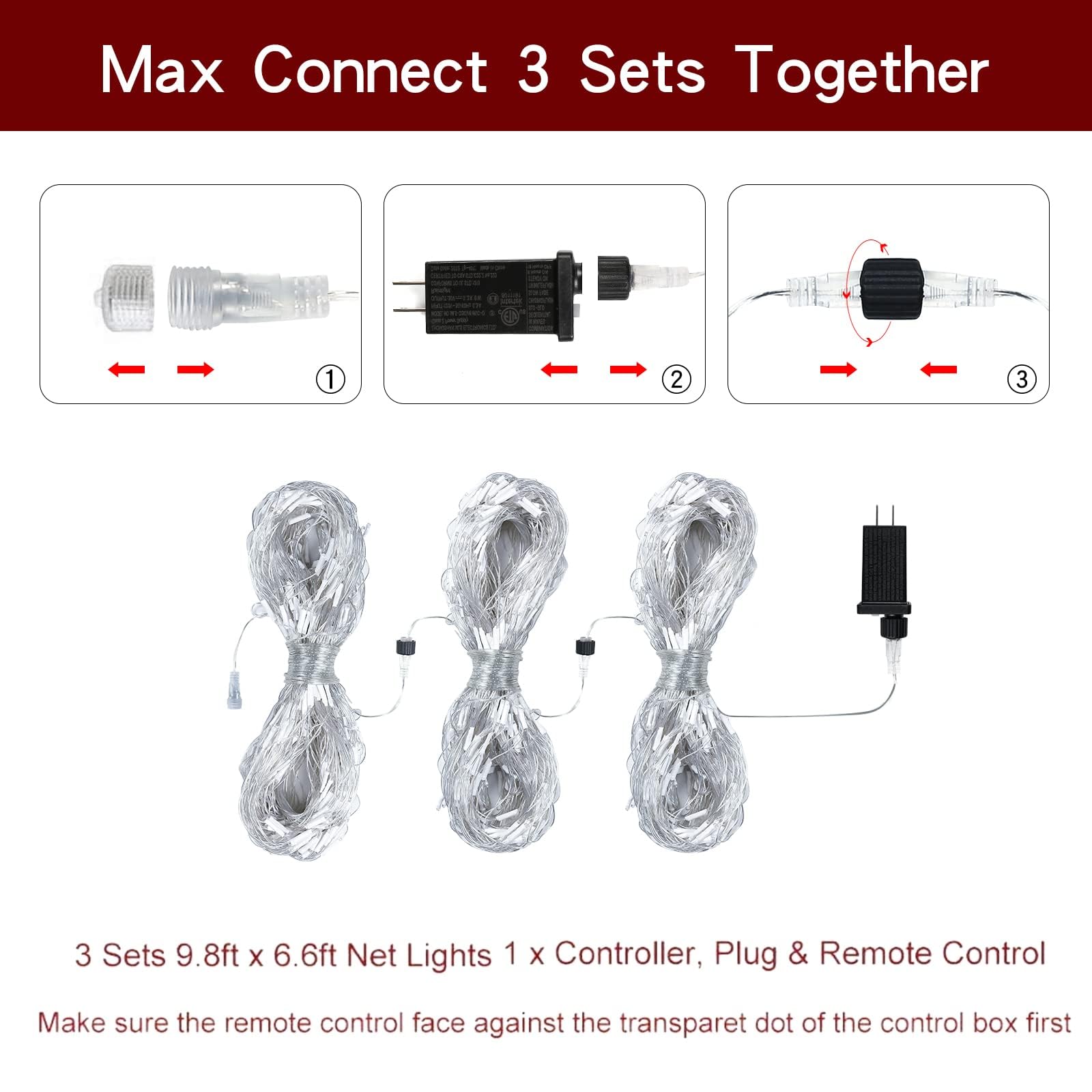 Ijg 200 Led Christmas Net Lights,Connectable 10X6.5Ft Mesh String Lights,8 Modes Waterproof Outdoor Mesh Fairy Lights For Xmas Trees, Bushes, Wedding, Garden (Multicolor)