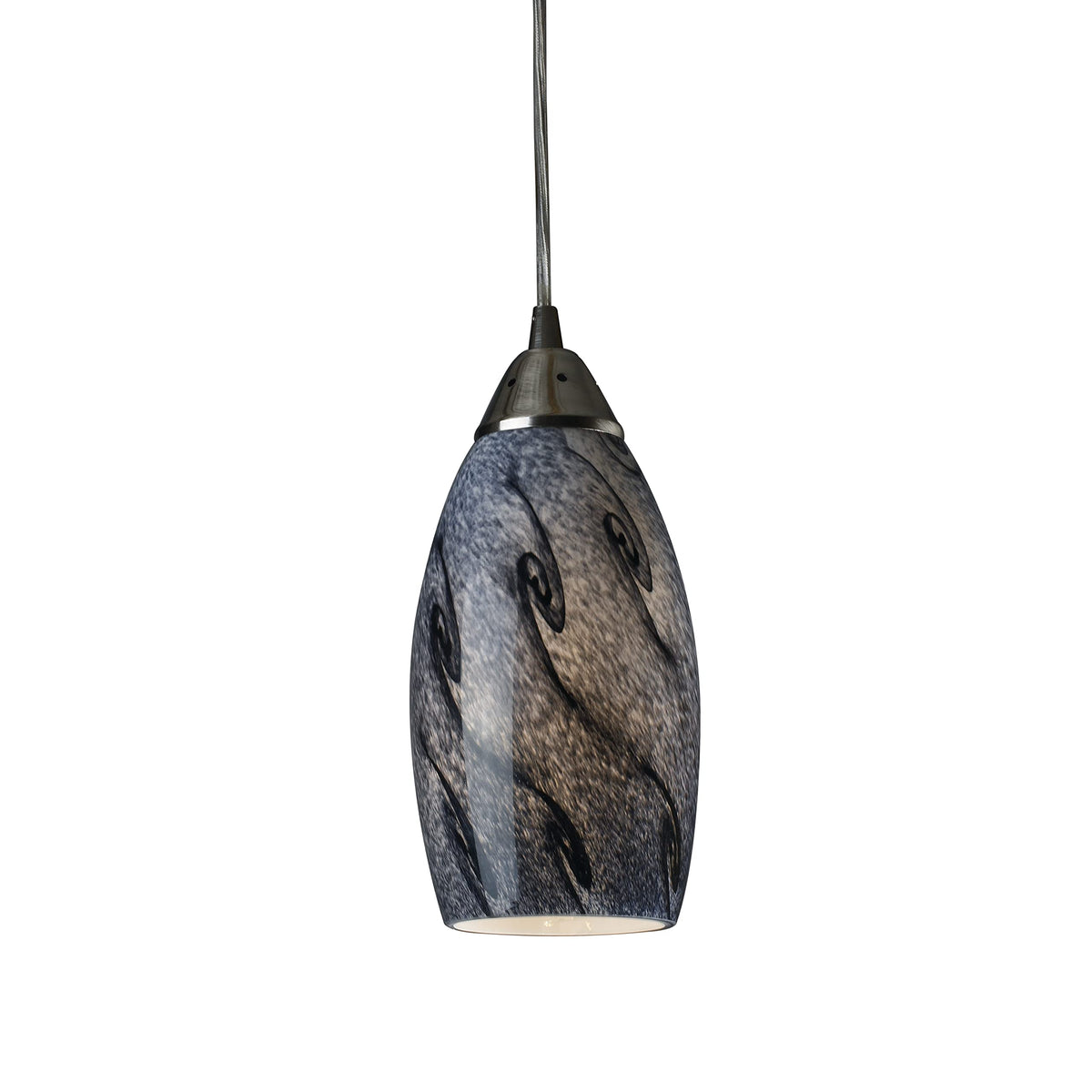 Elk Home Galaxy Mini Pendant Light - 1-Light Satin Nickel With Smoke Glass, 5&quot;W X 5&quot;D X 9&quot;H